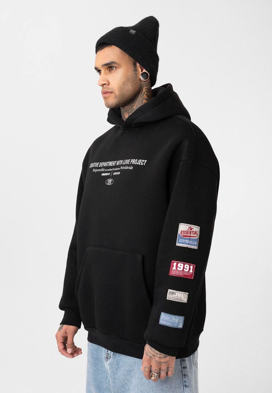 Black Stamps Hoodie