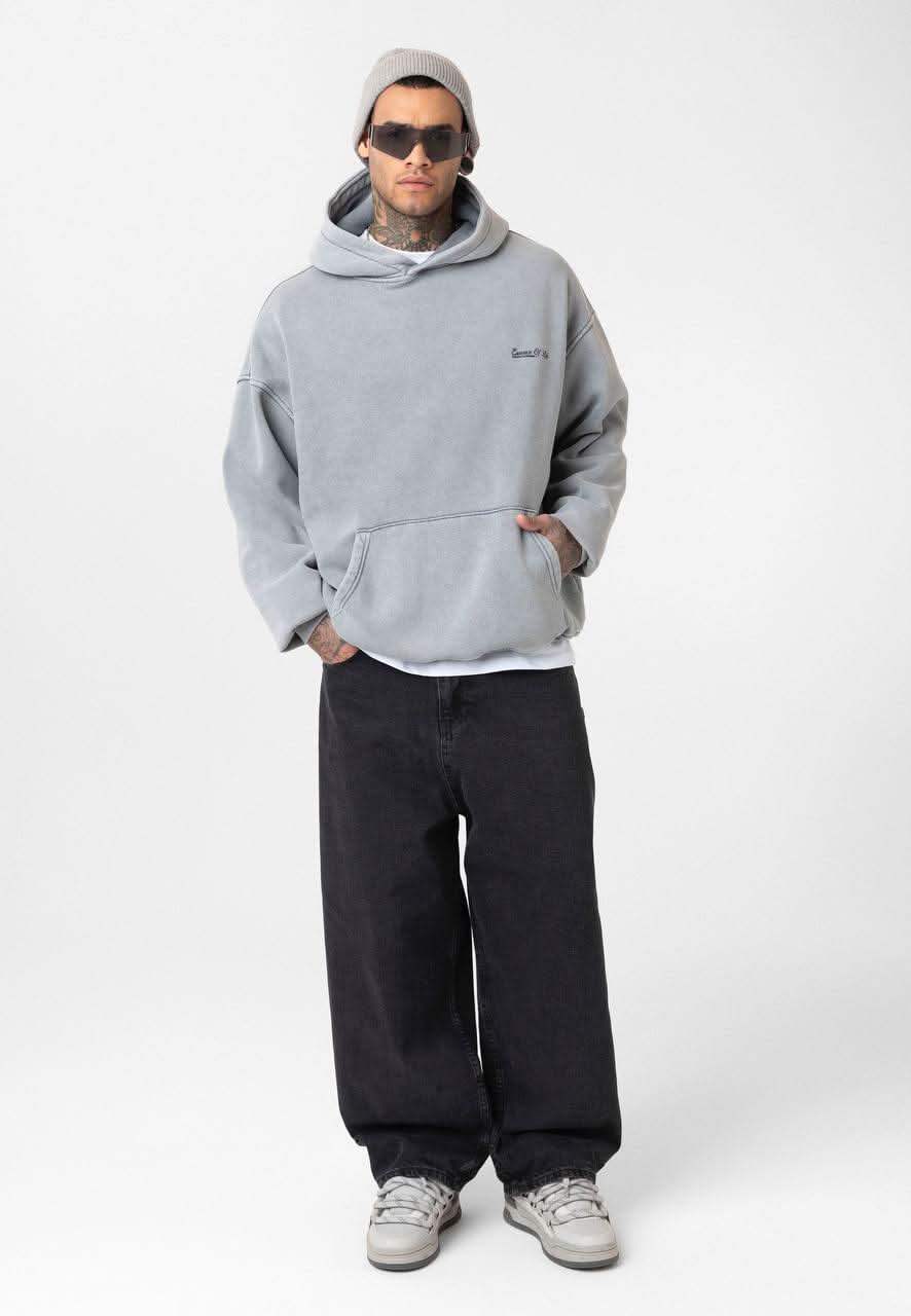 Grey Washed Oversized Hoodie