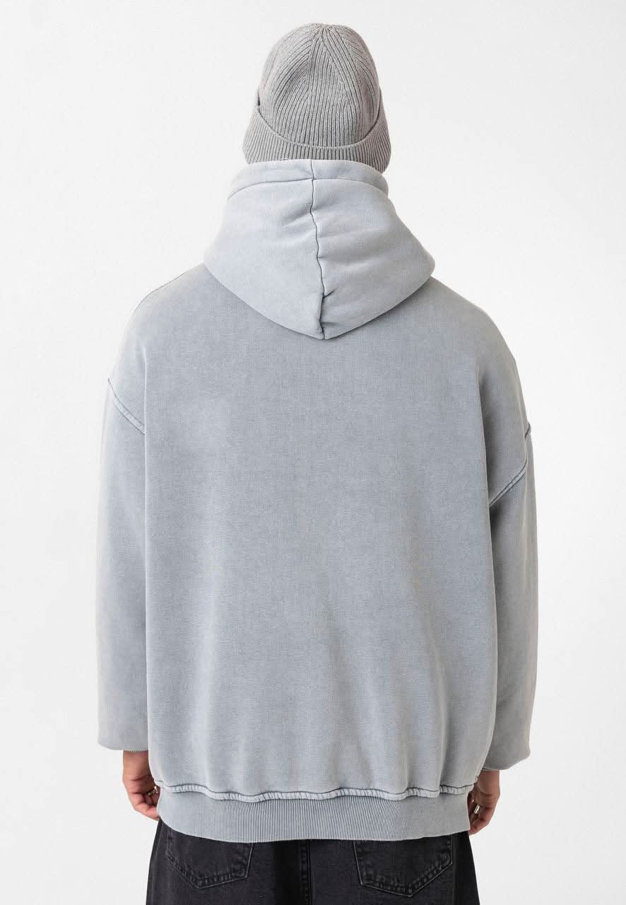 Grey Washed Oversized Hoodie
