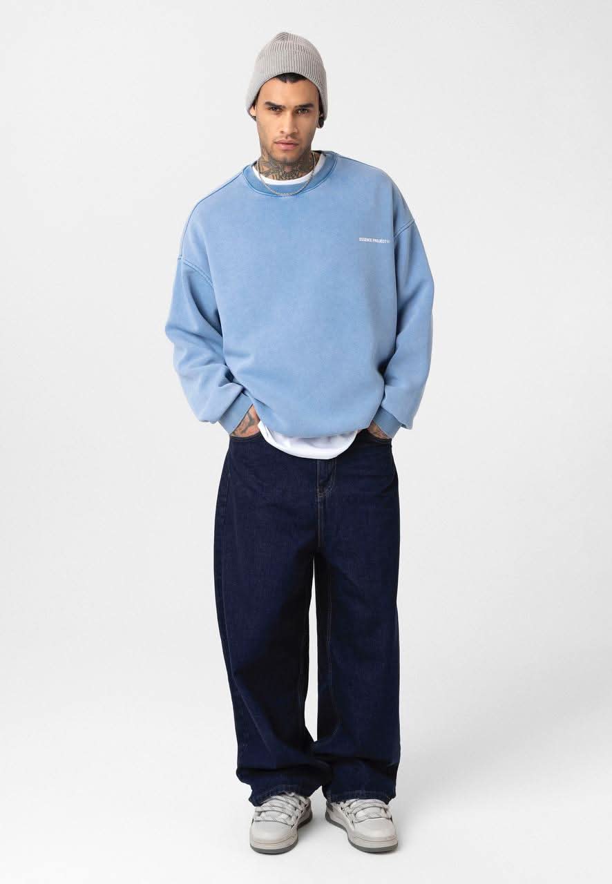 Washed Light Blue Sweater