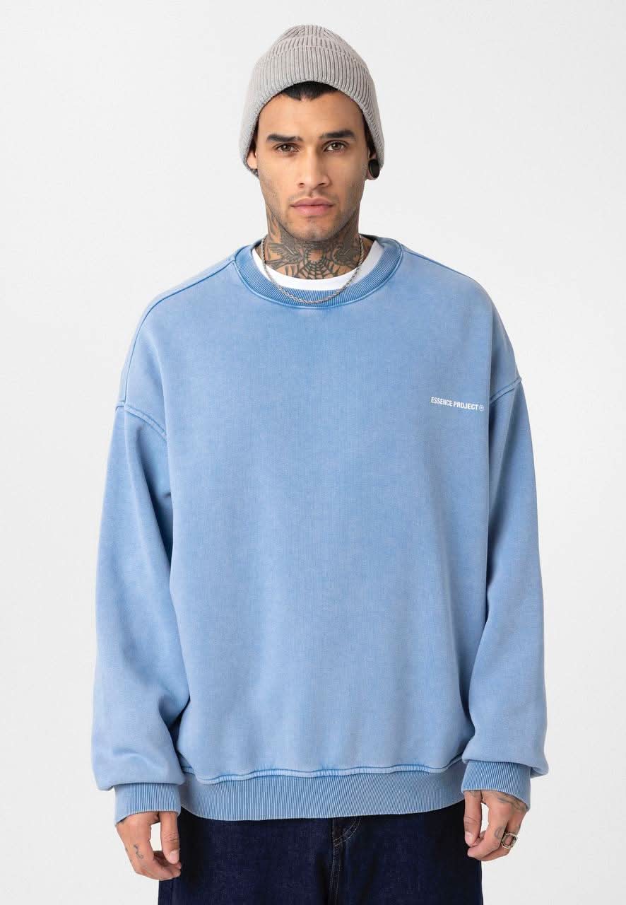 Washed Light Blue Sweater