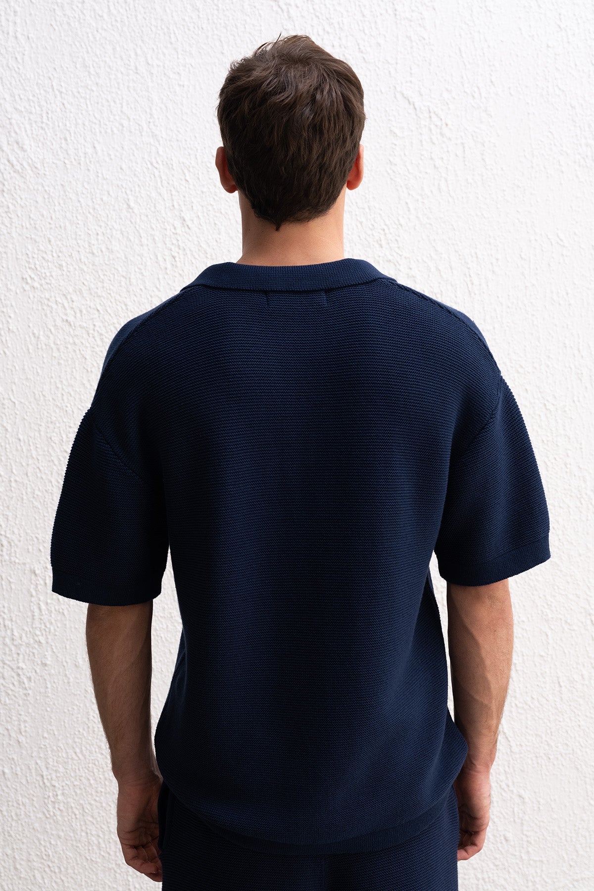 Crochet Knit Polo Shirt