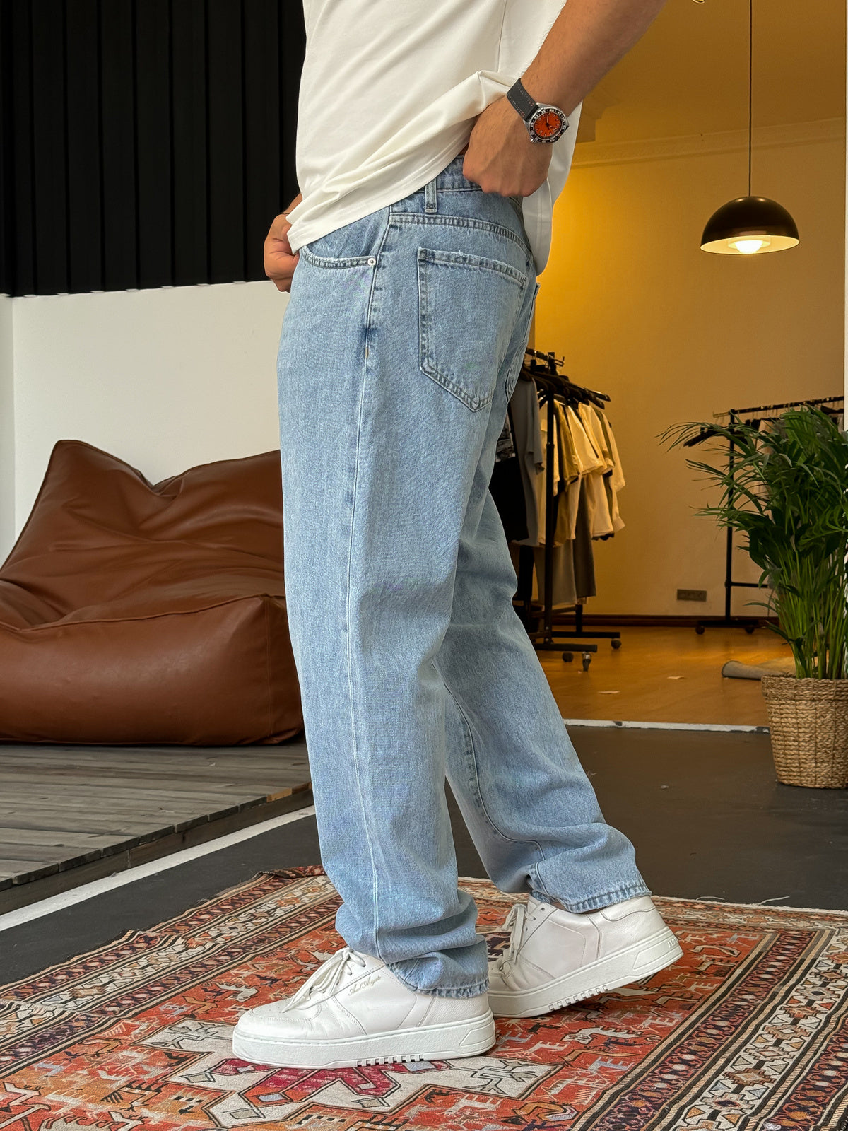 Light Blue Washed Baggy Jeans