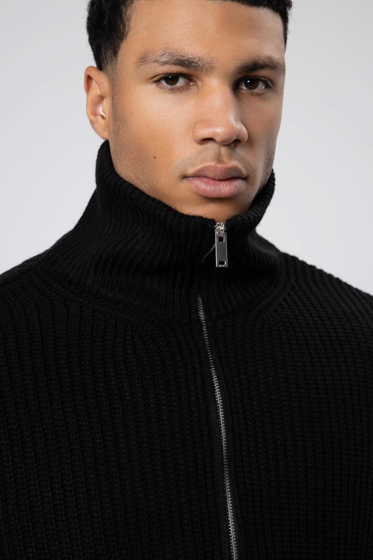 Zippered Knitwear Cardigan