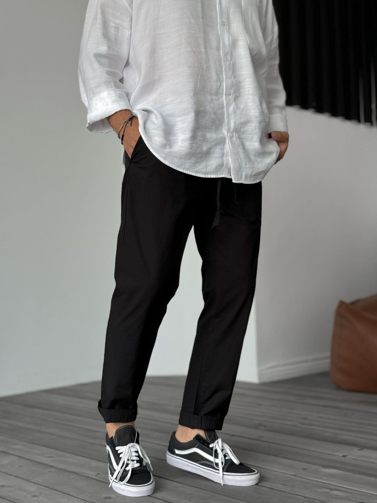 Black Regular Fit Pants