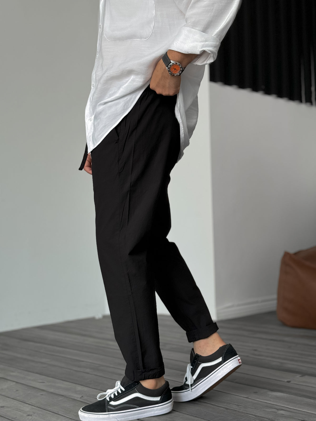 Black Regular Fit Pants