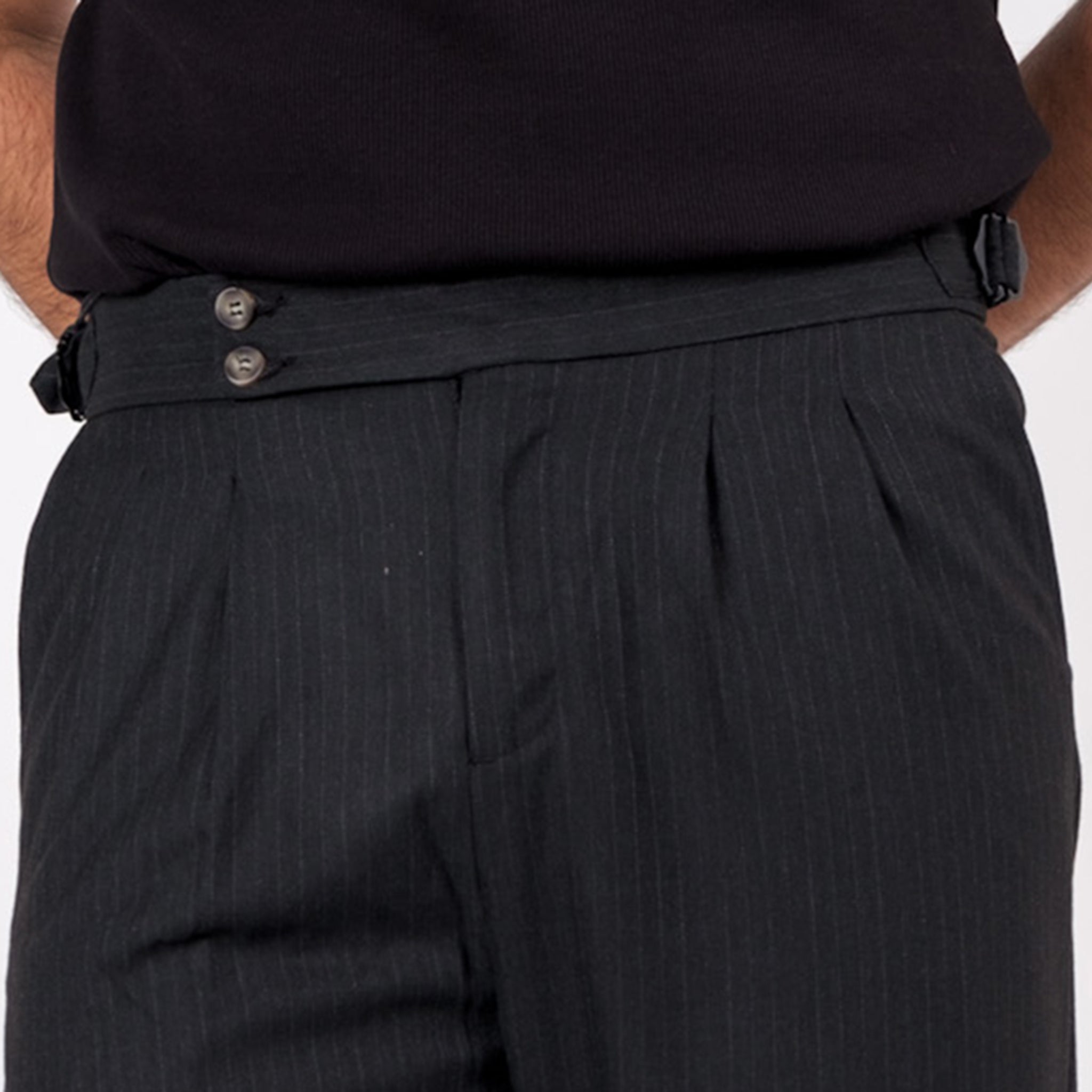 Gabardine High-Waist Trousers