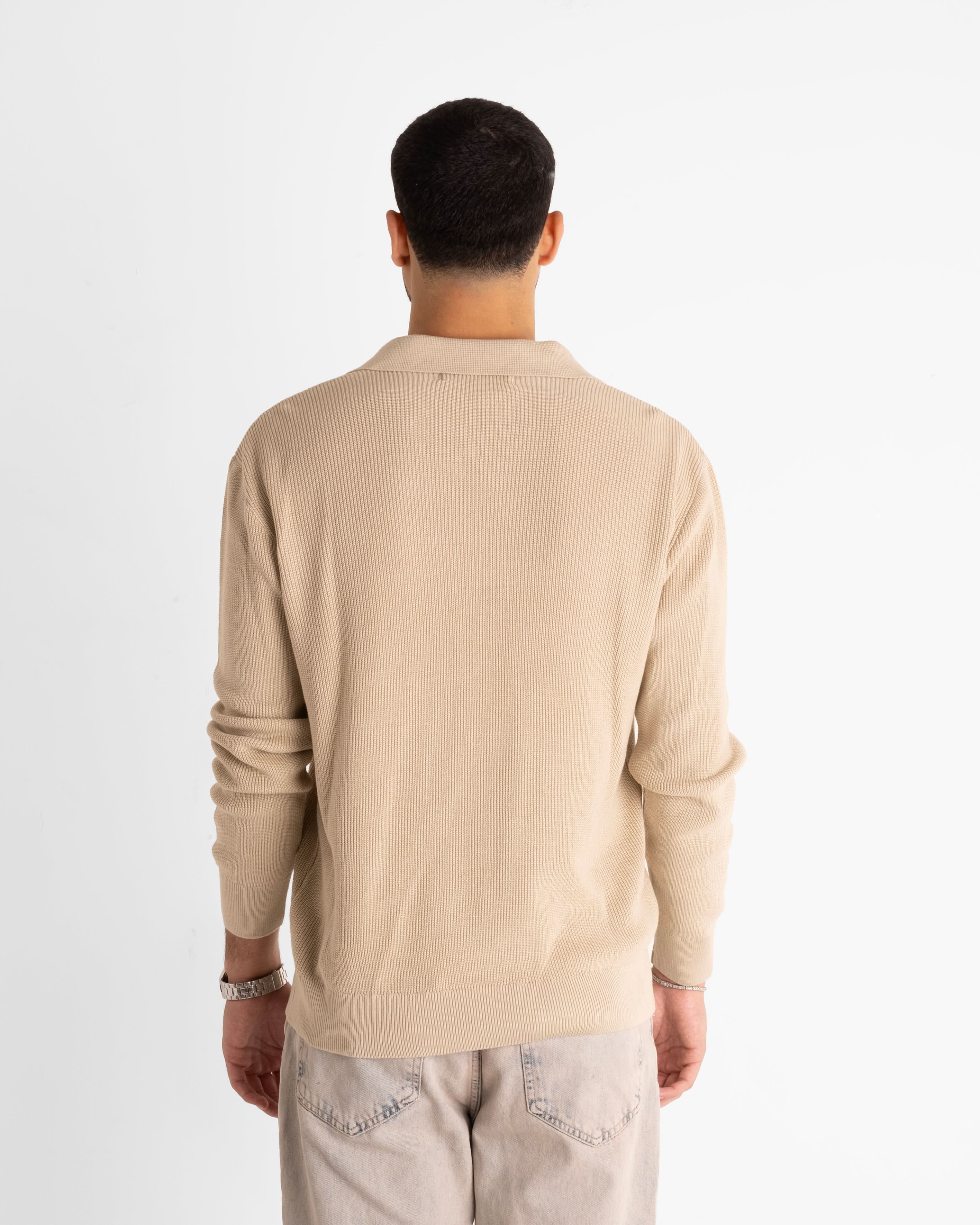 Enrico Polo Collar Sweater - Stone