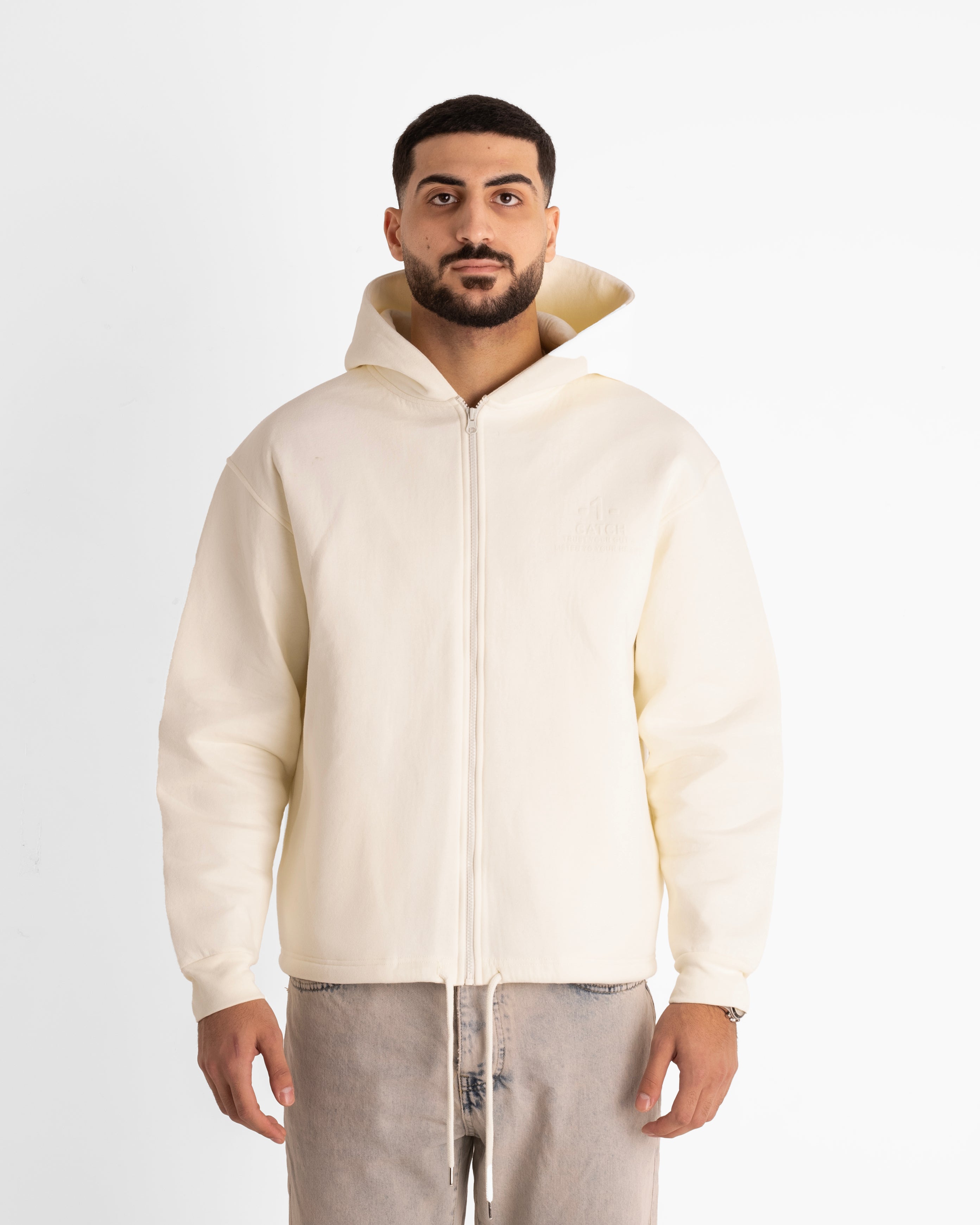 4 Rules Zippered Hooded Jacket - Off White