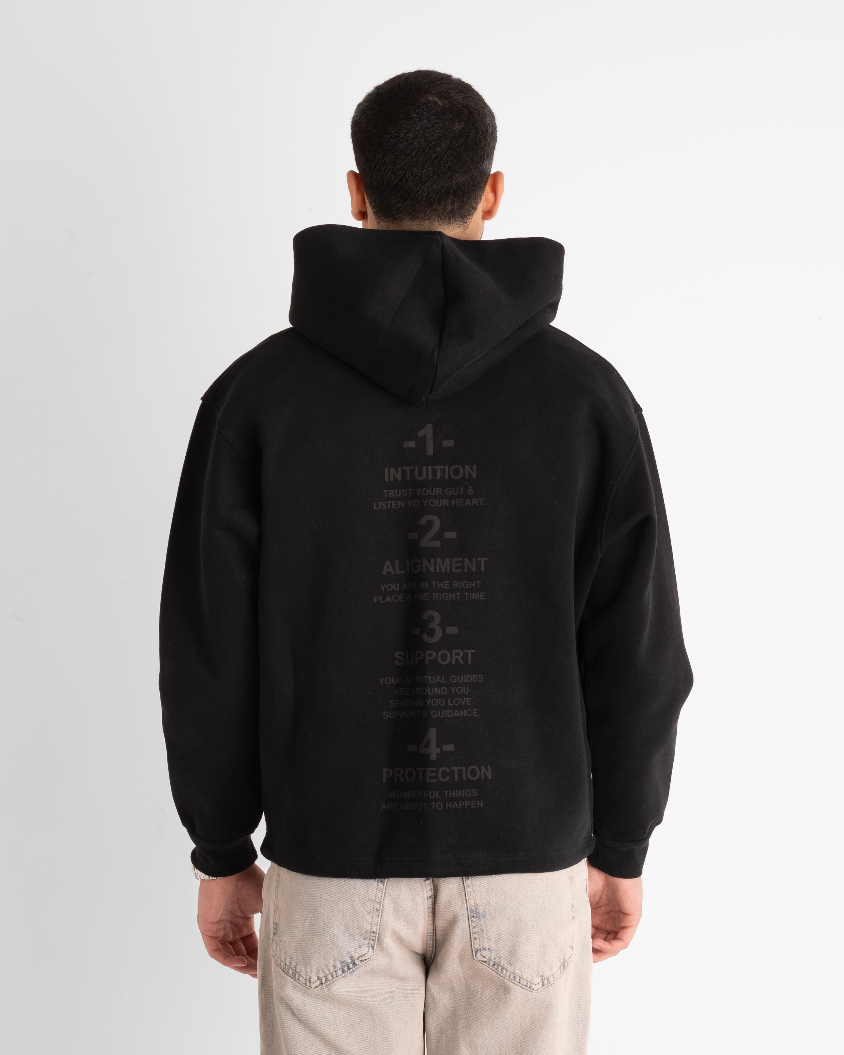 4 Rules Zippered Hooded Jacket - Black