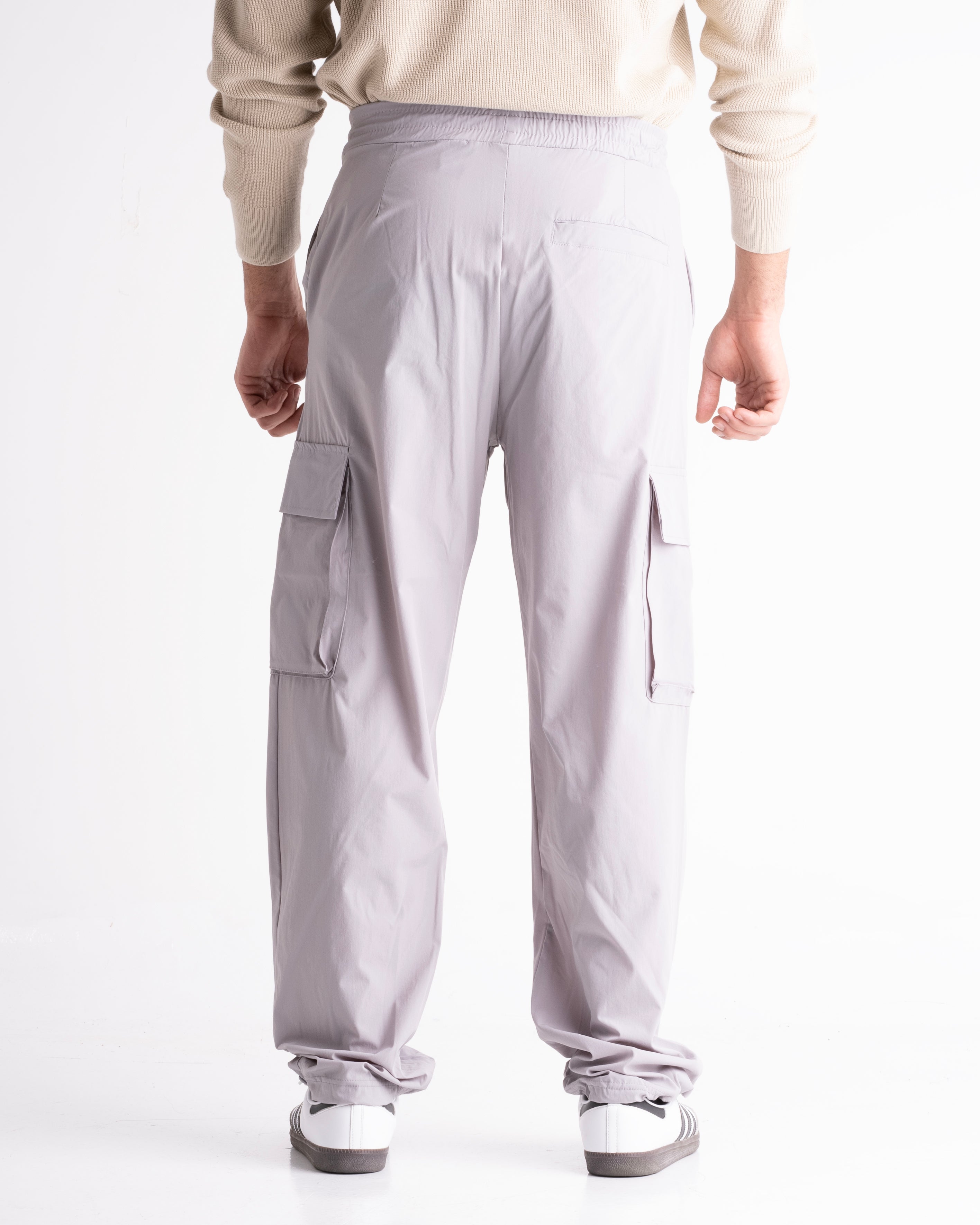 Stretchy Parachute Cargo Pants - Dark grey