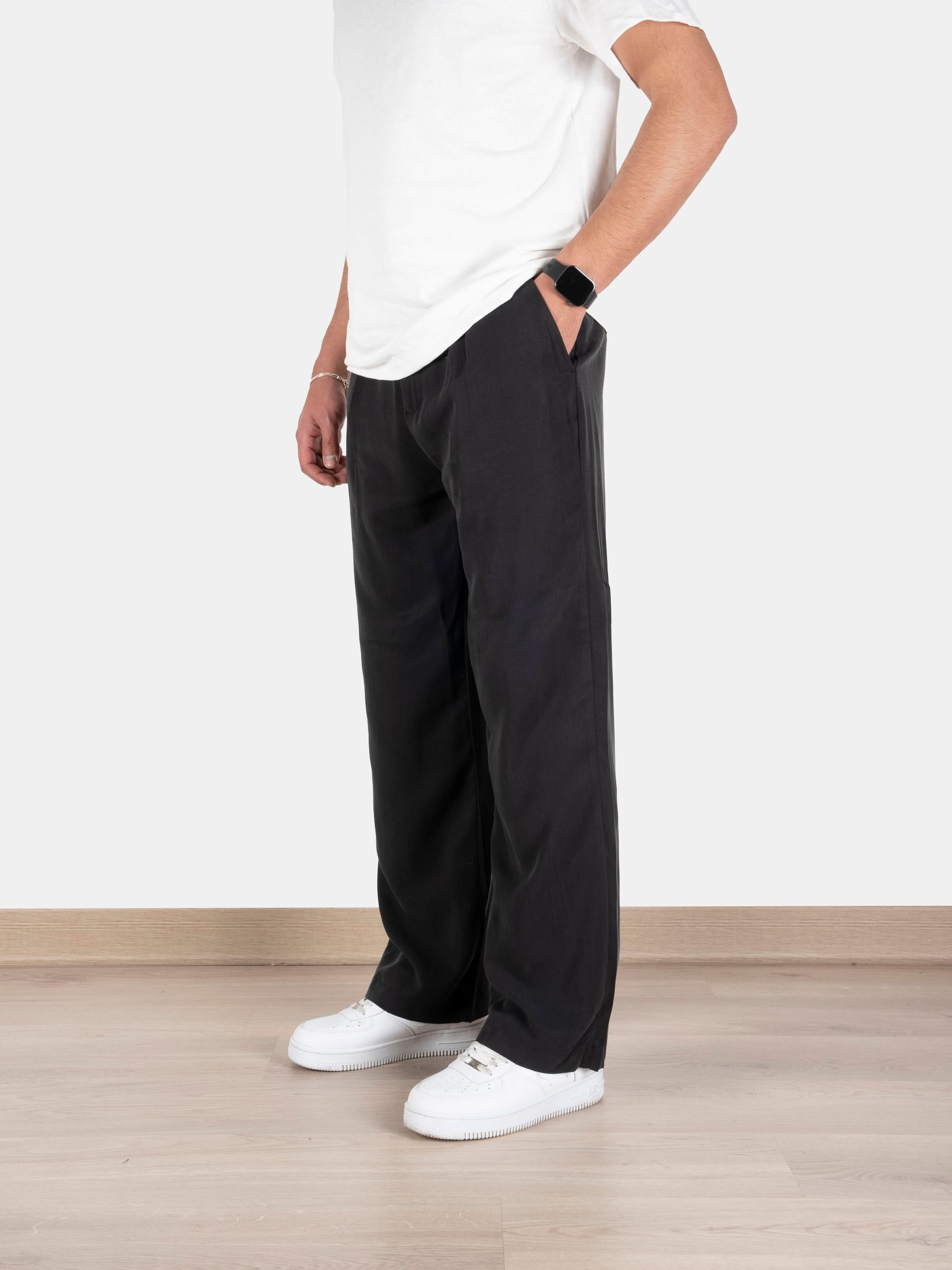 Casual Relaxed Fit Trousers - Black