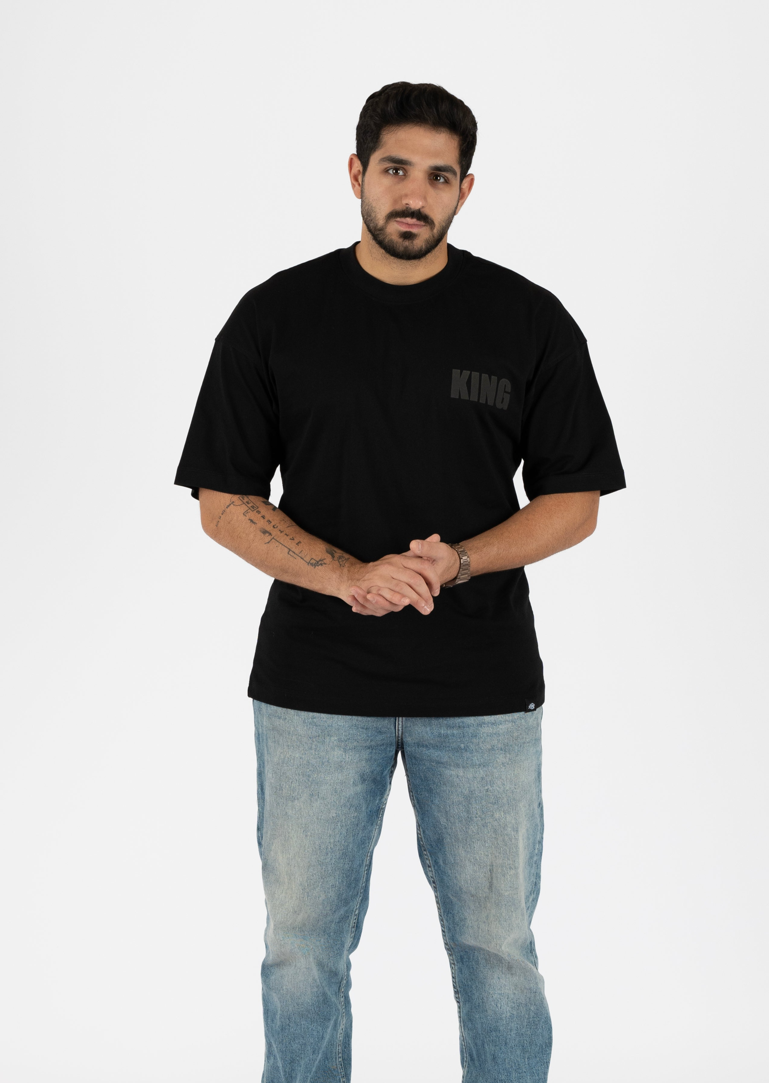 King Black Off Shoulder T-shirt