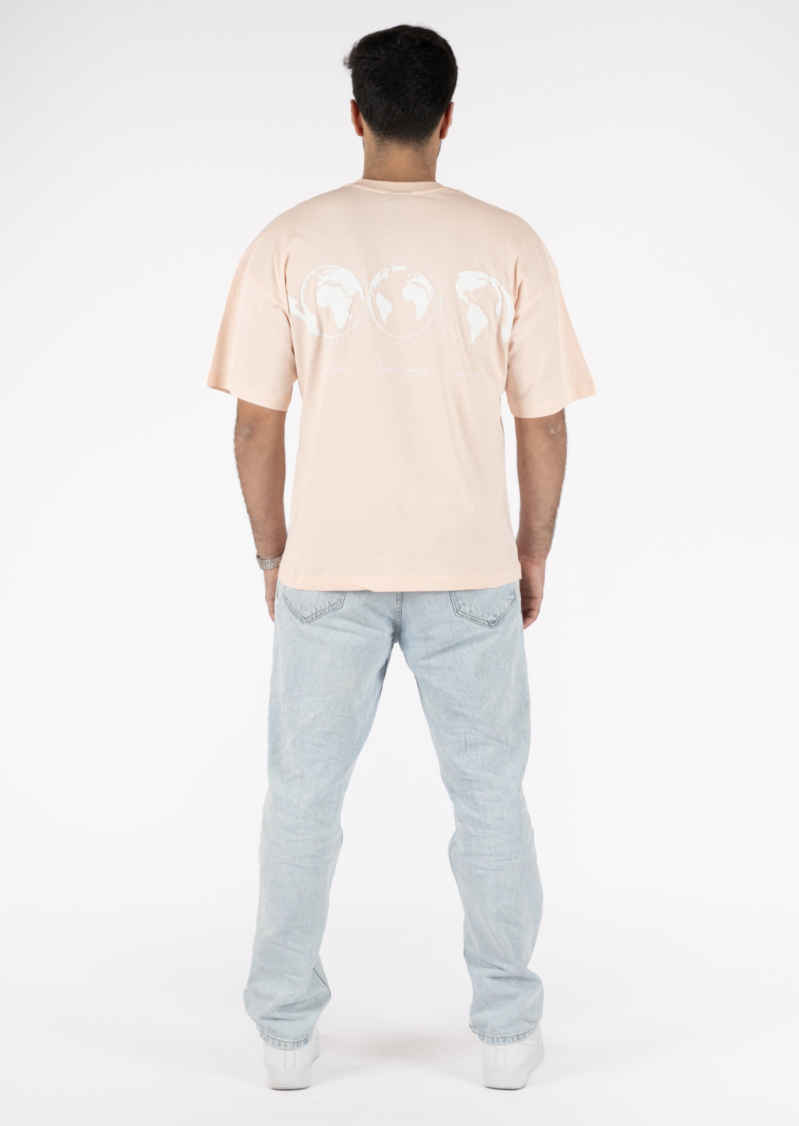 Peach Planet Off Shoulder T-shirt