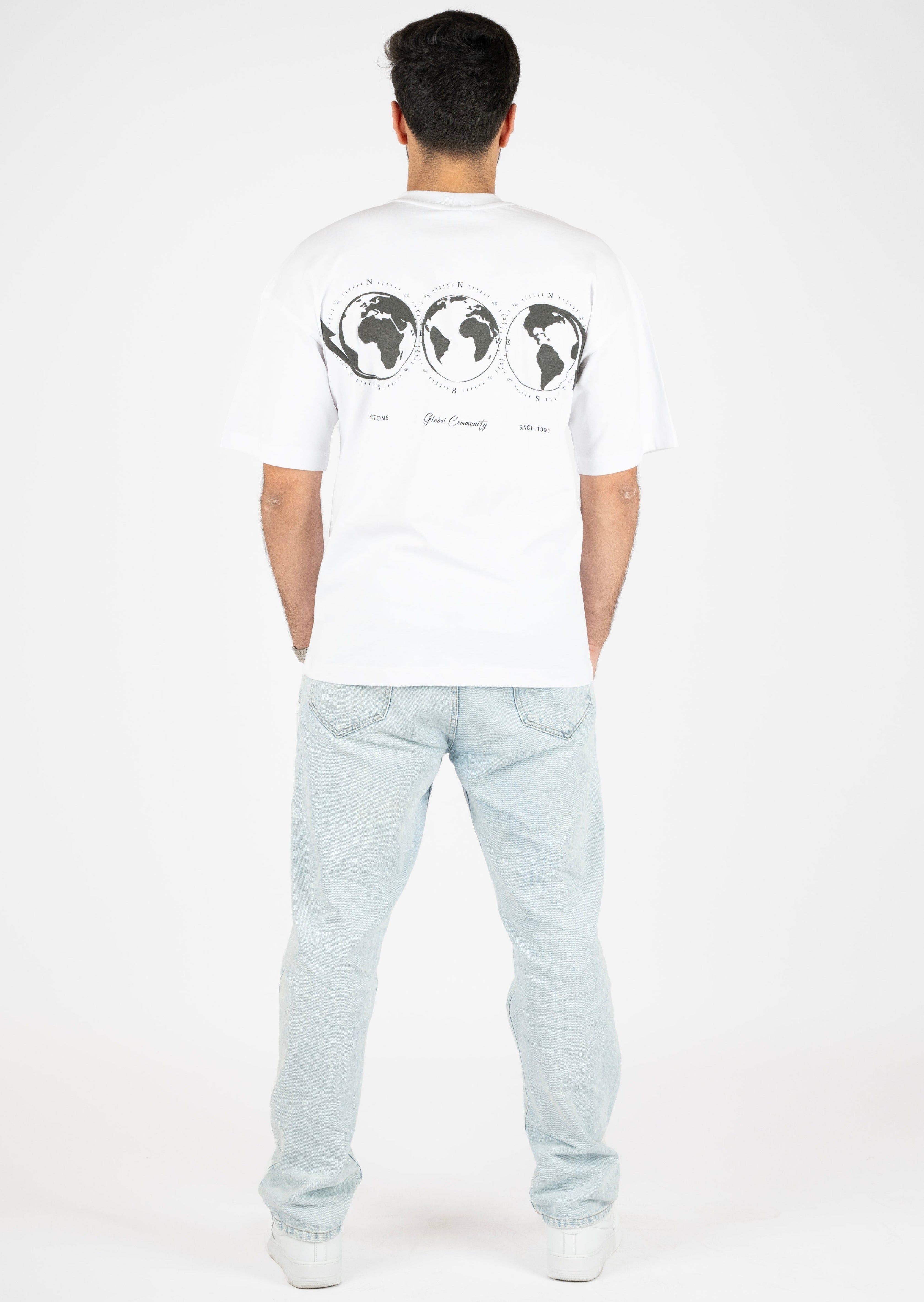 White Planet Off Shoulder T-shirt