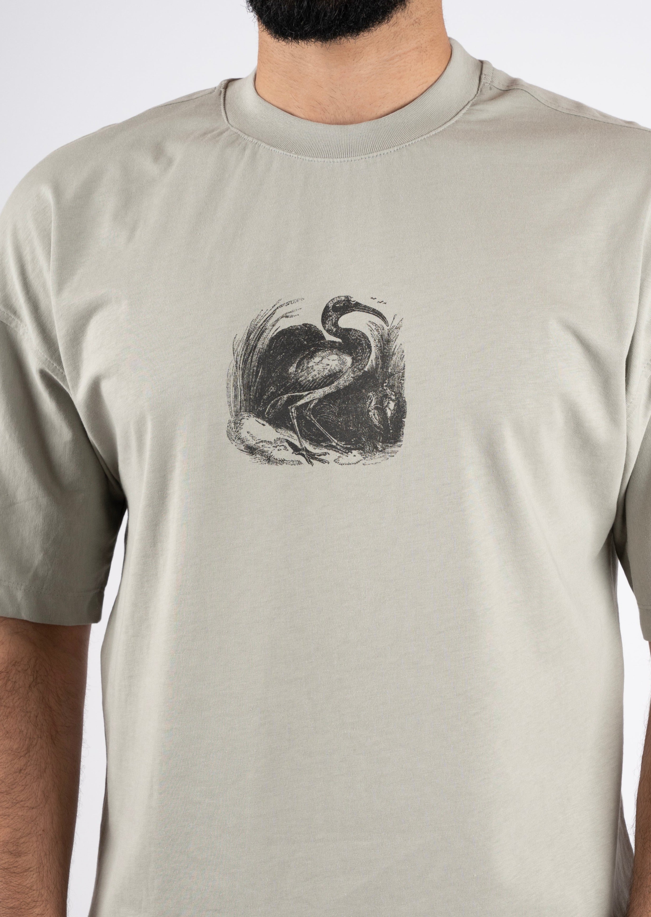 Olive Bird Off Shoulder T-shirt