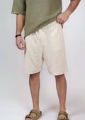 Beige Linen Shorts