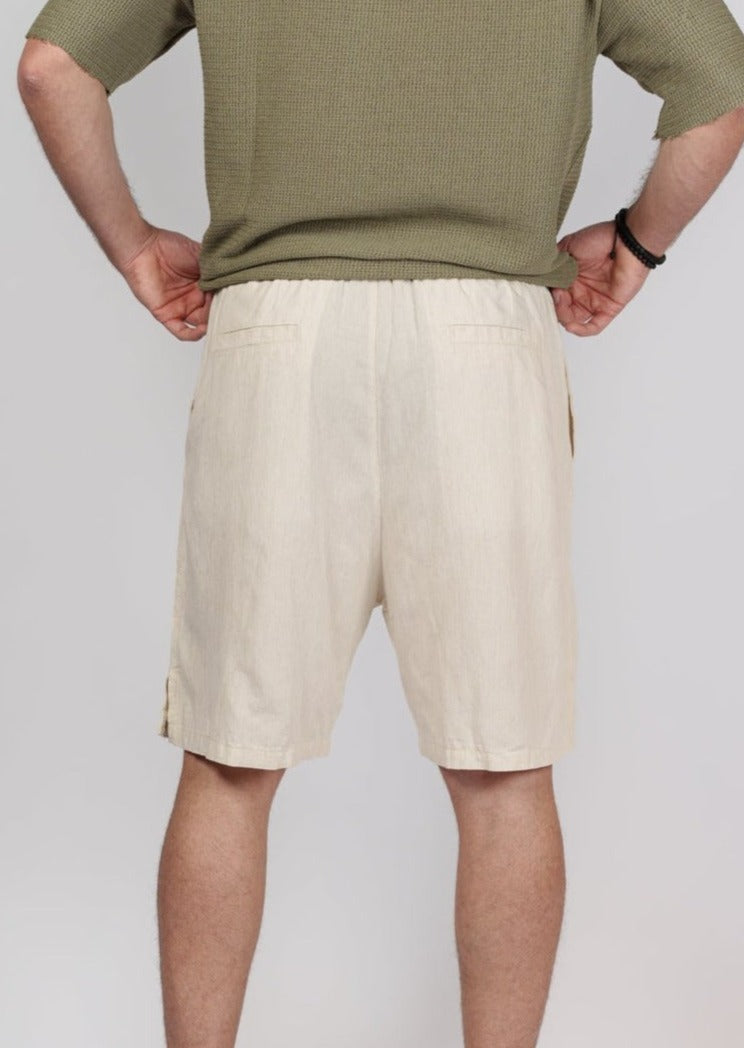 Beige Linen Shorts