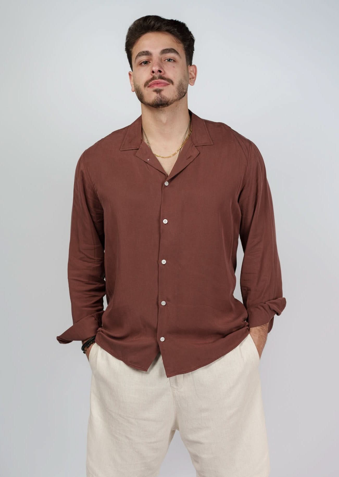 Light Brown Silky Shirt
