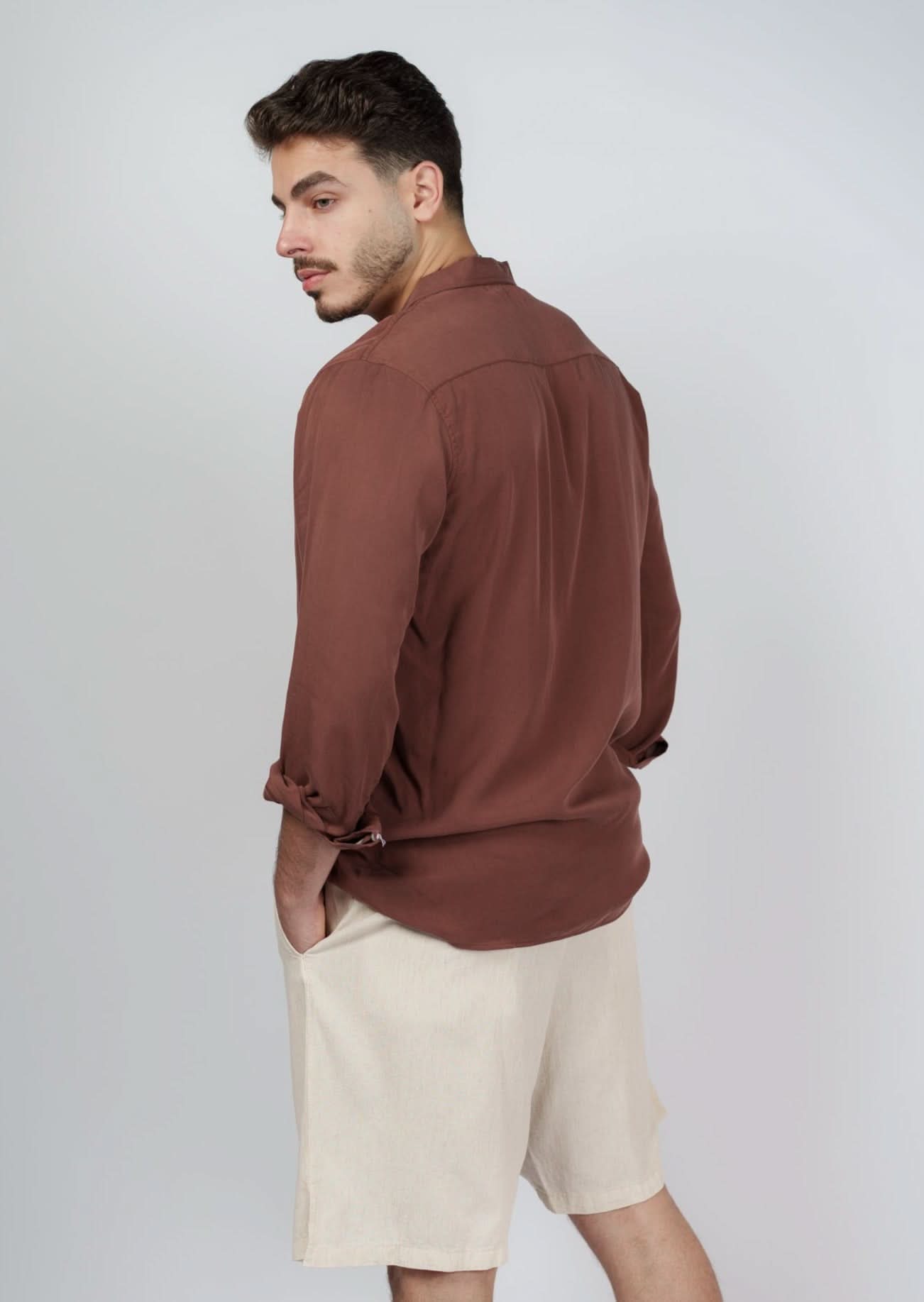 Light Brown Silky Shirt