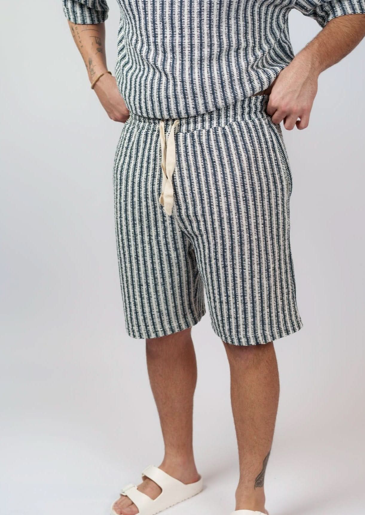 Stripped Navy Blue Shorts