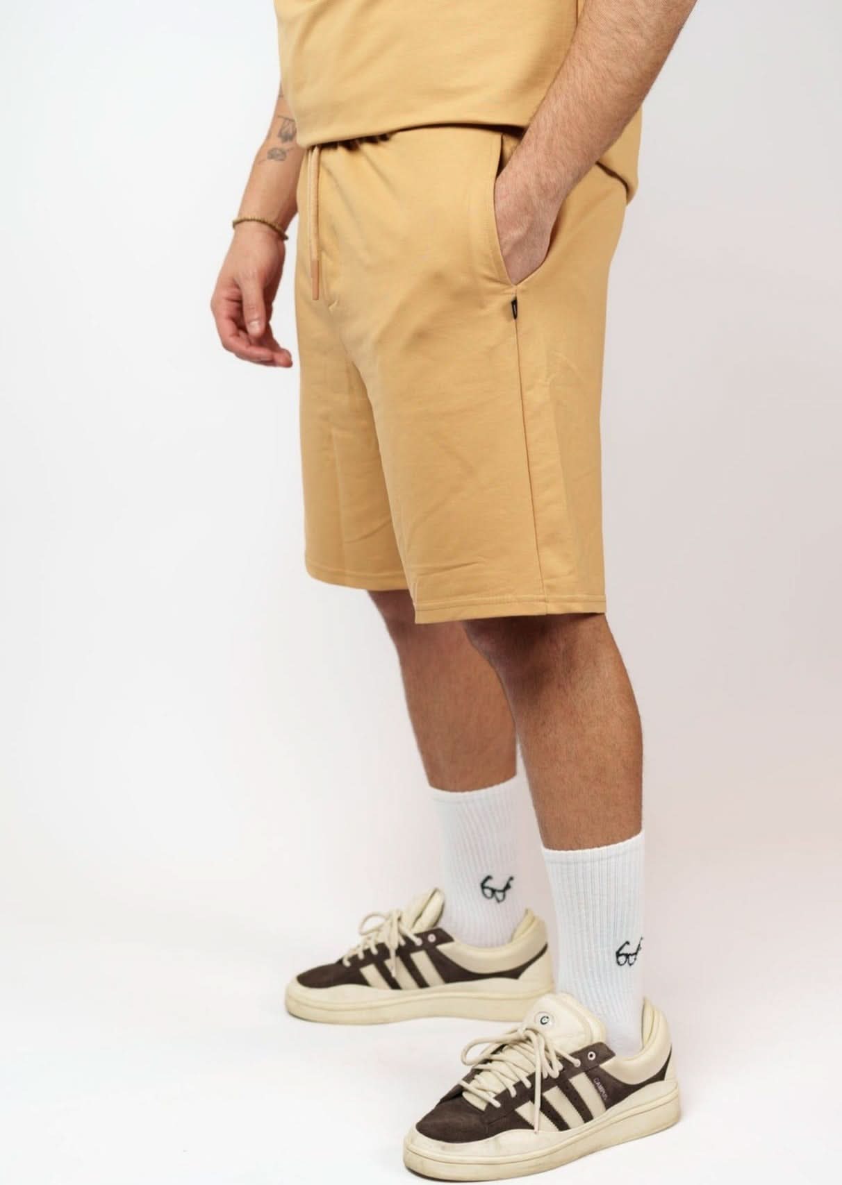 Mustard Basic Cotton Shorts