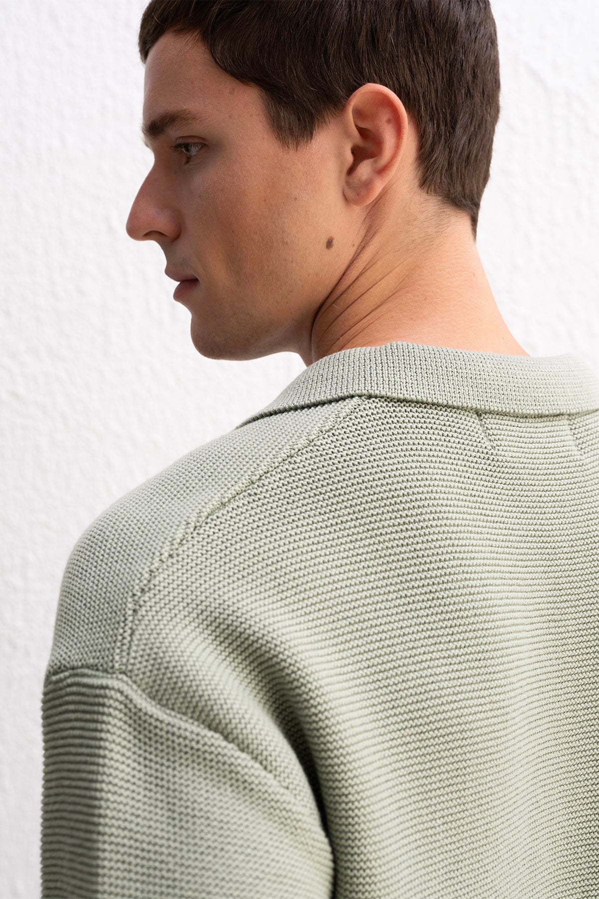 Crochet Knit Polo Shirt