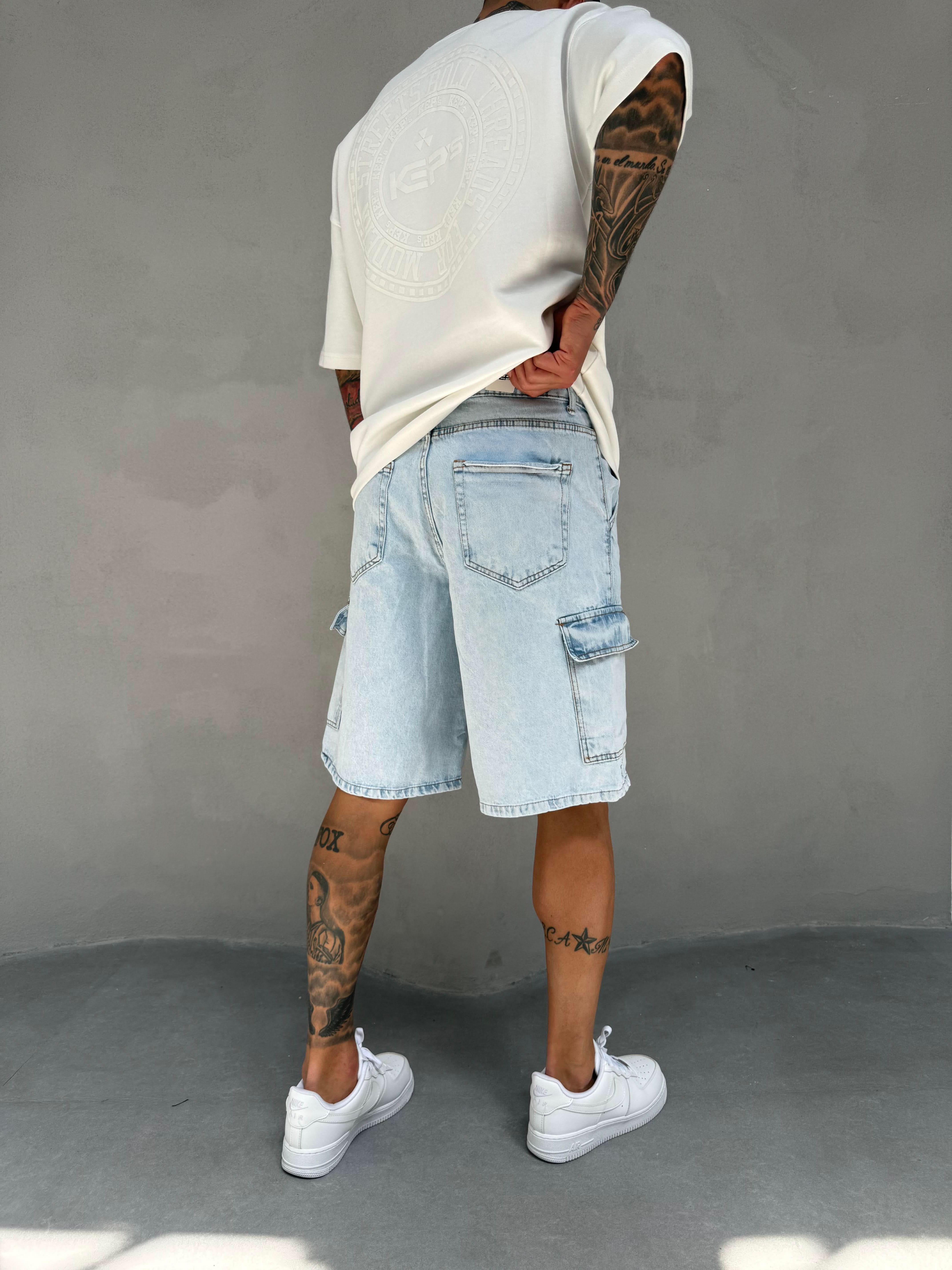 Denim Cargo Shorts