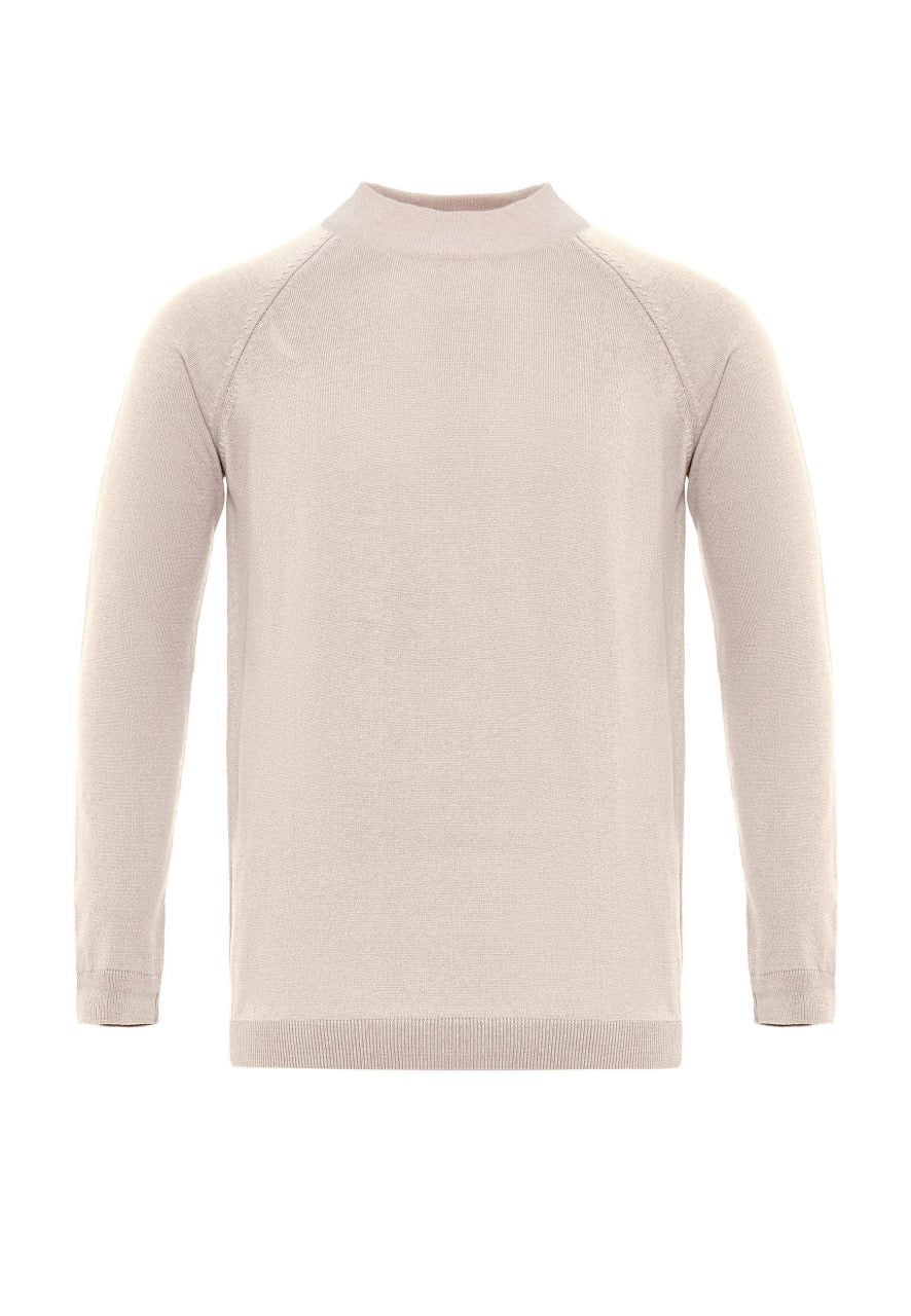 Half Turtleneck Slim Fit Knitwear in Beige