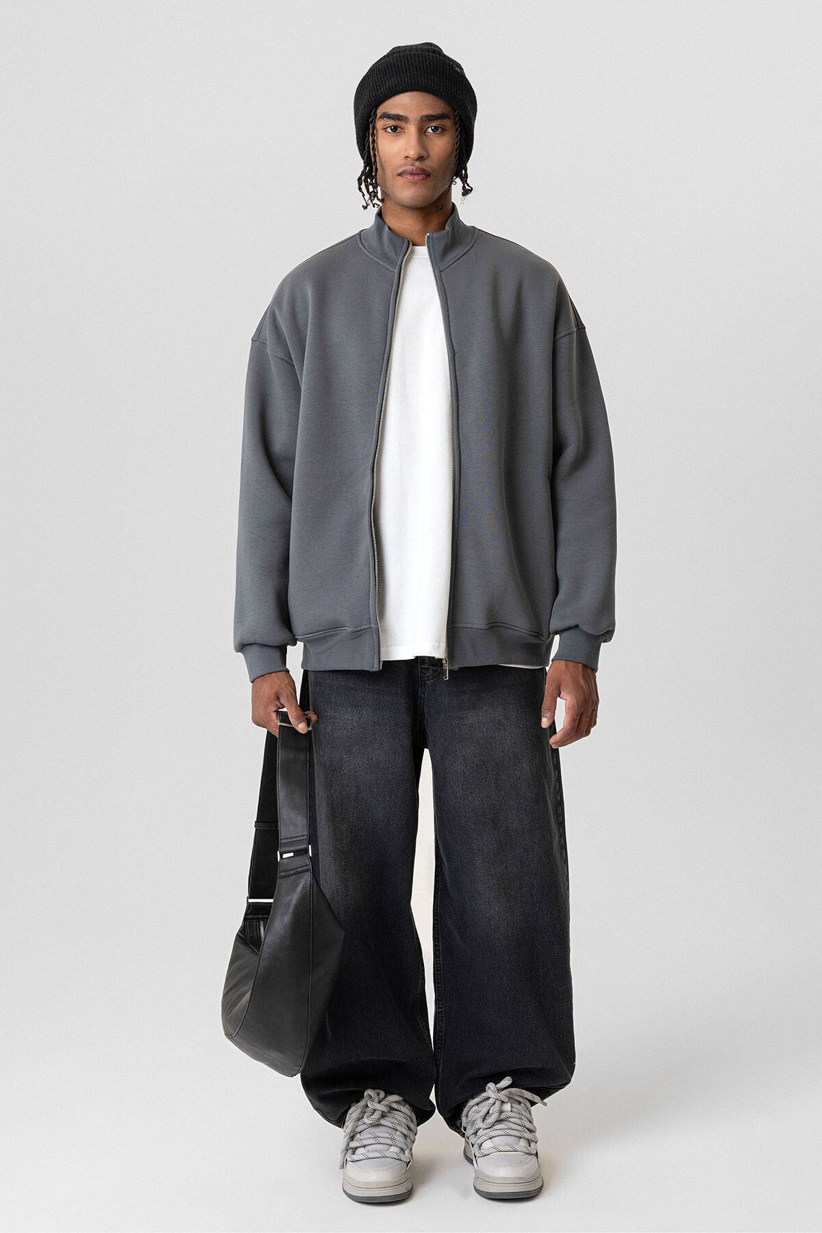 Smoked Collar Oversized Jacket