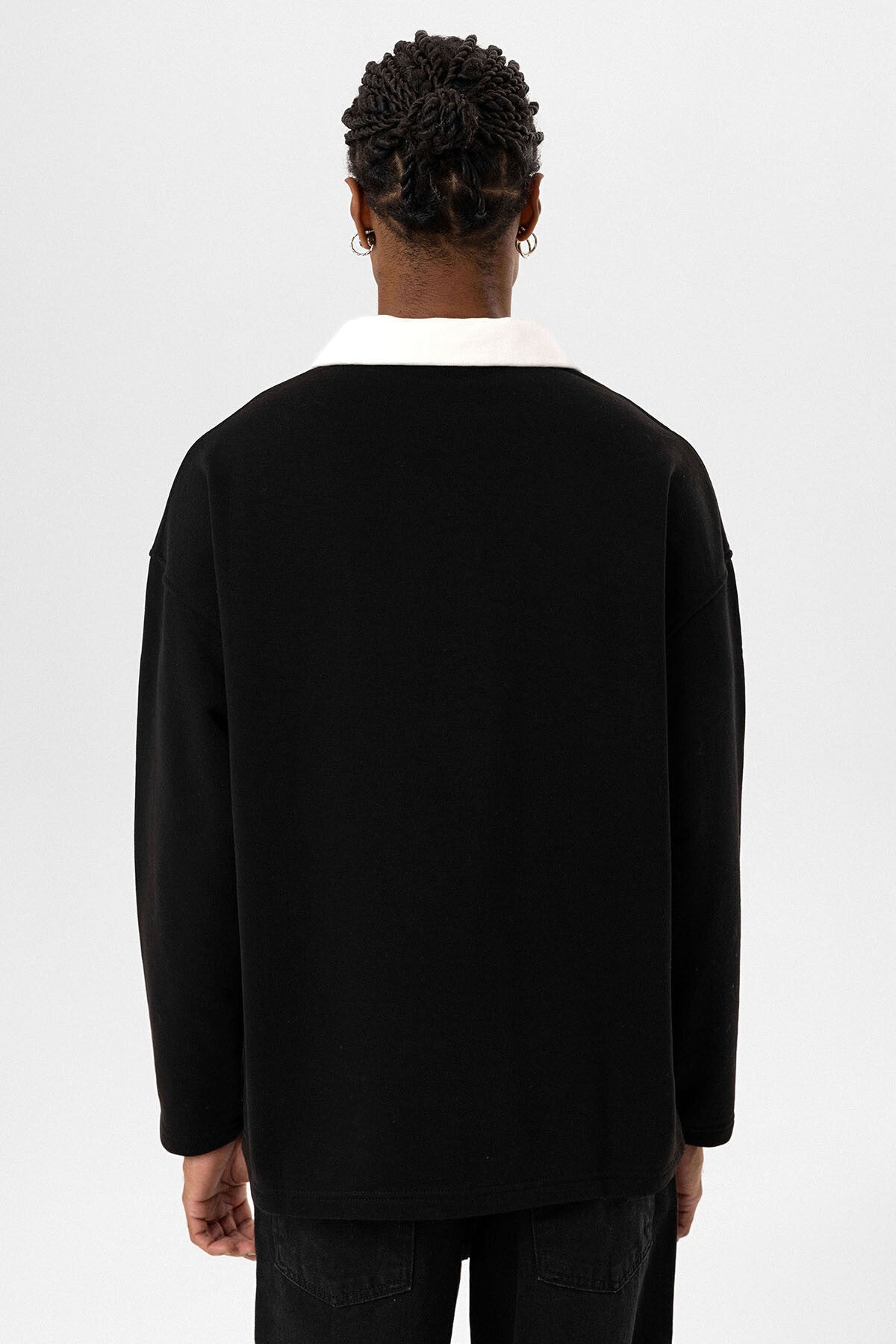 Collar Zipped Sweater - Black