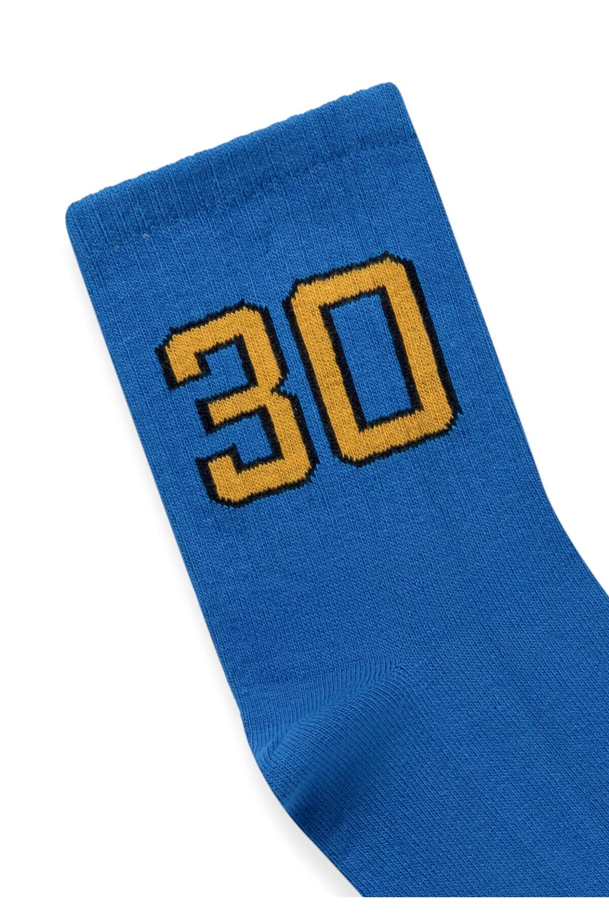 Three Zero Blue Socks