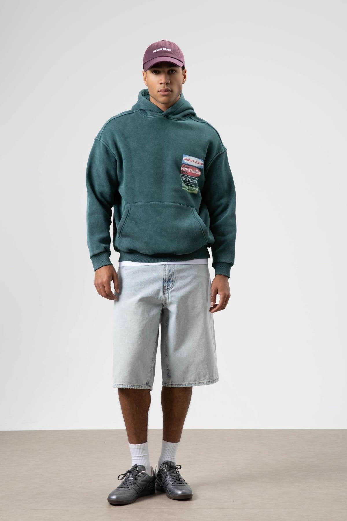 Washed Printed Hoodie