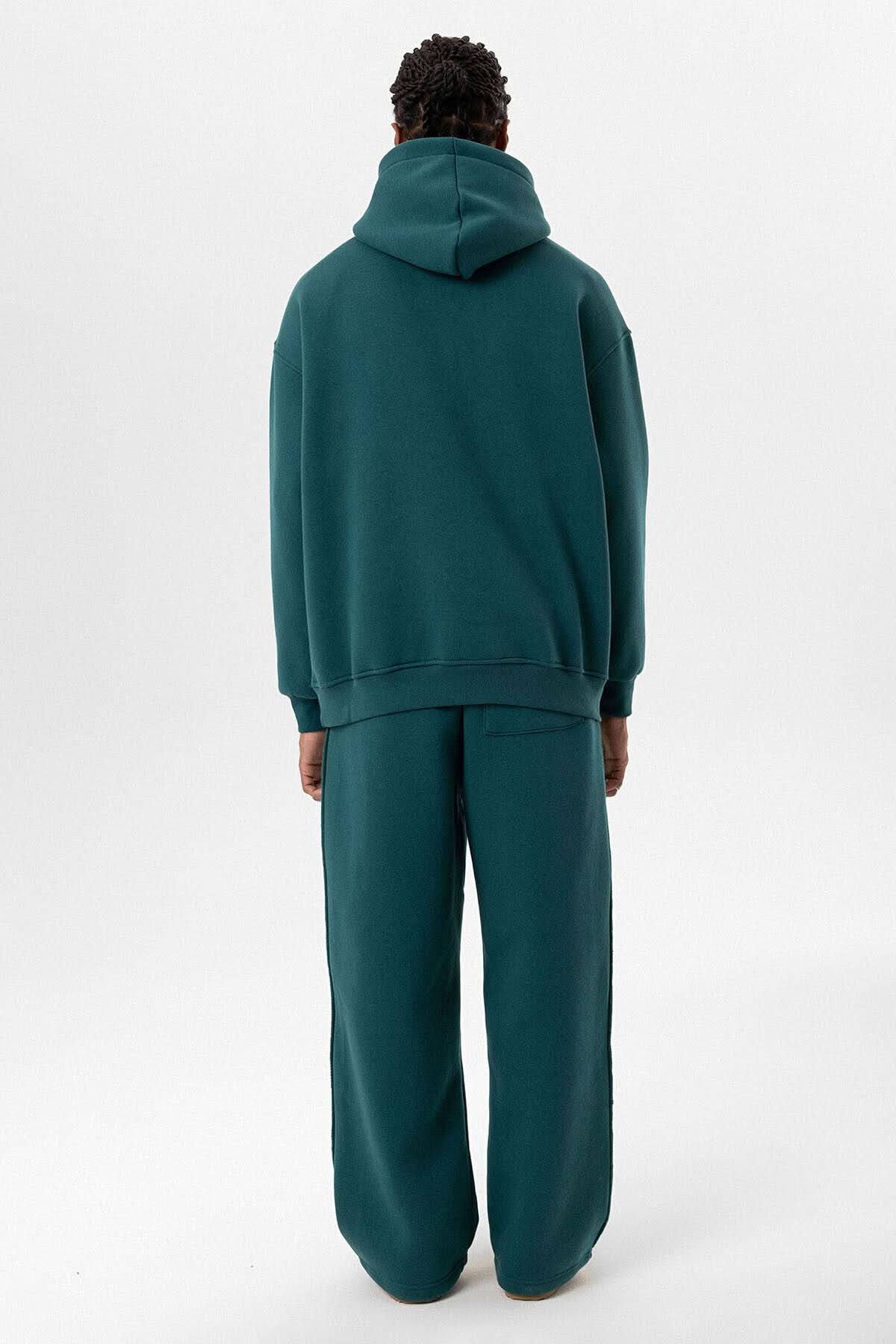 Tag Oversized Hoodie in Dark Green