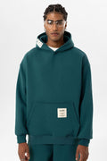Tag Oversized Hoodie in Dark Green