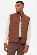 Stand-up Collar Vest in Brown