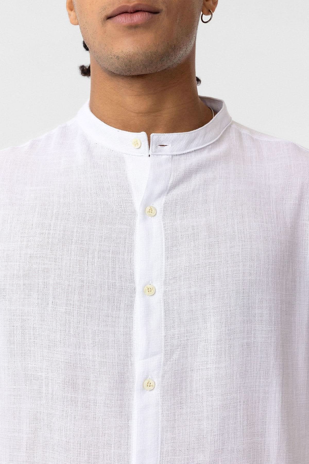 Chinese Collar Linen Shirt
