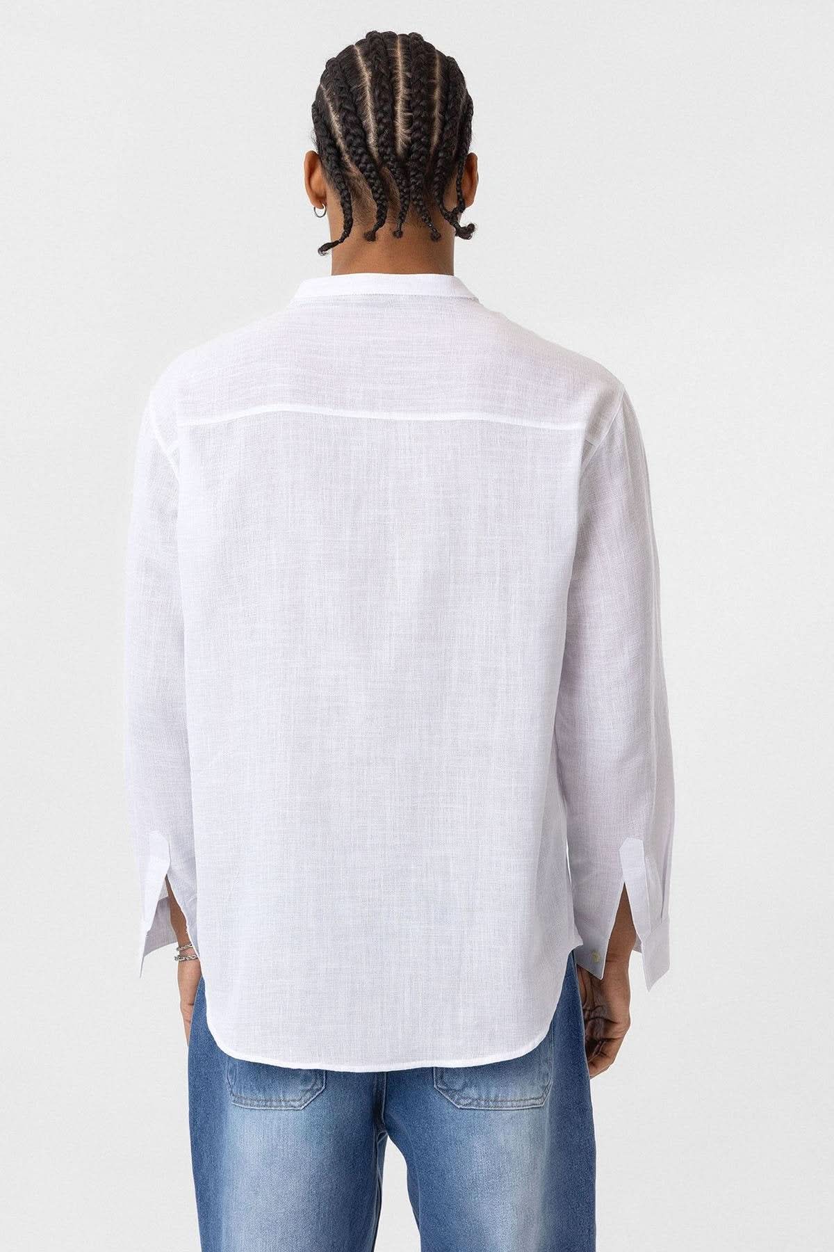 Chinese Collar Linen Shirt