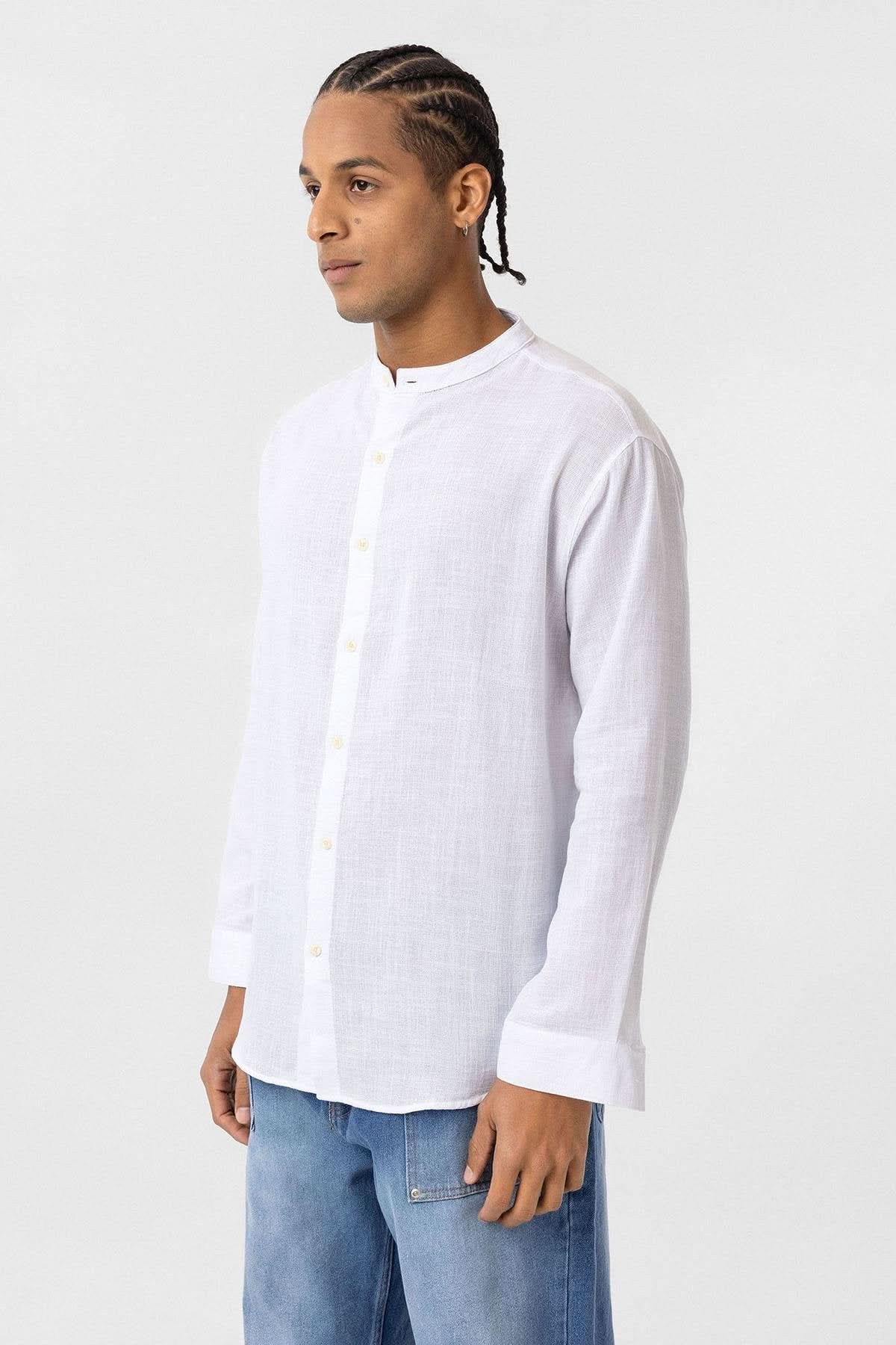 Chinese Collar Linen Shirt