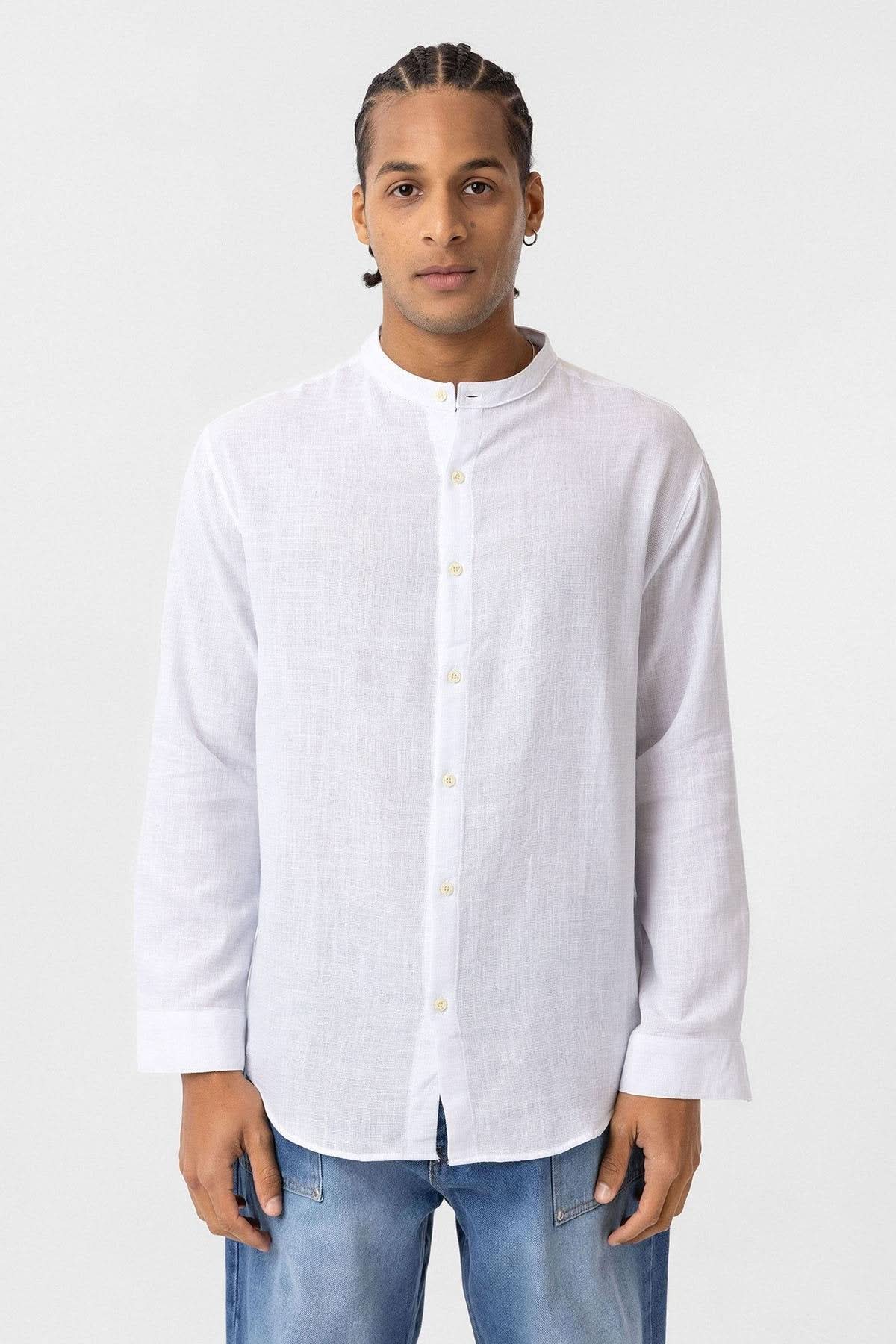 Chinese Collar Linen Shirt