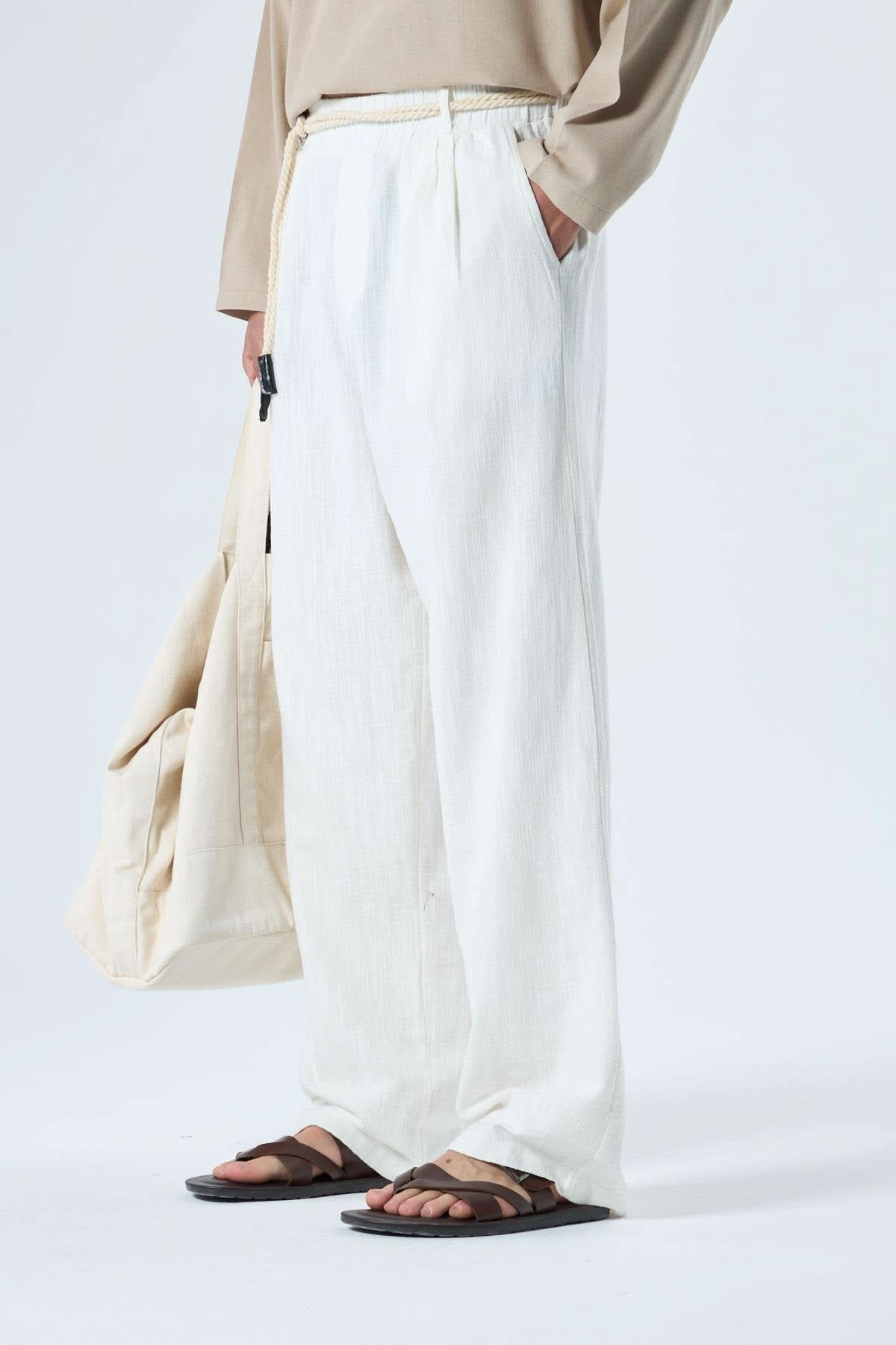 Cotton - Linen Pants with Belt