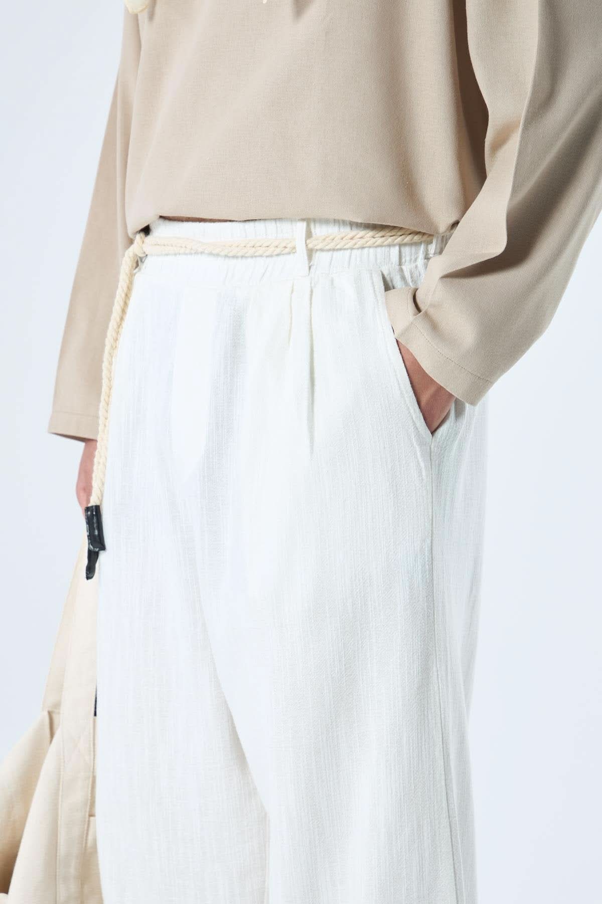 Cotton - Linen Pants with Belt
