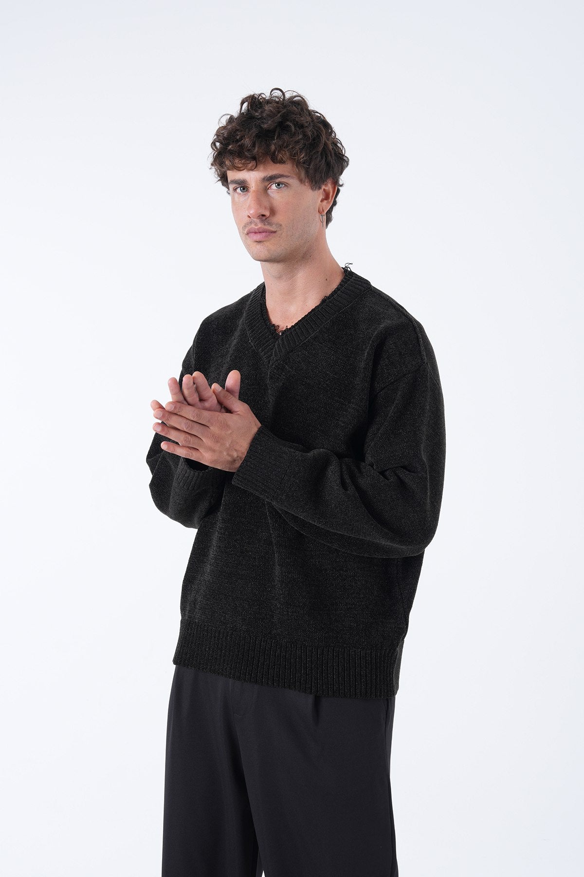 V-Neck Knitted Sweater