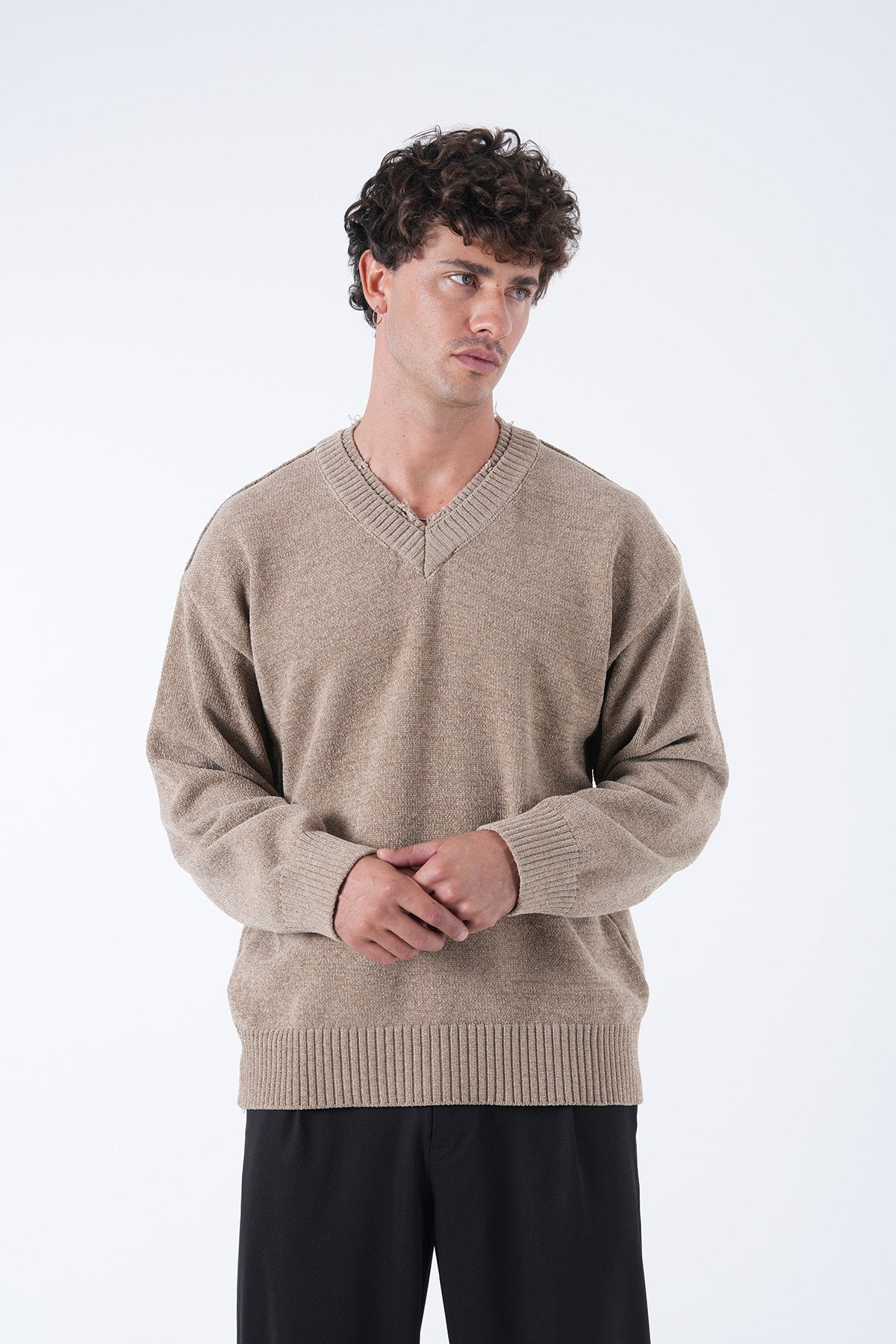 V-Neck Knitted Sweater
