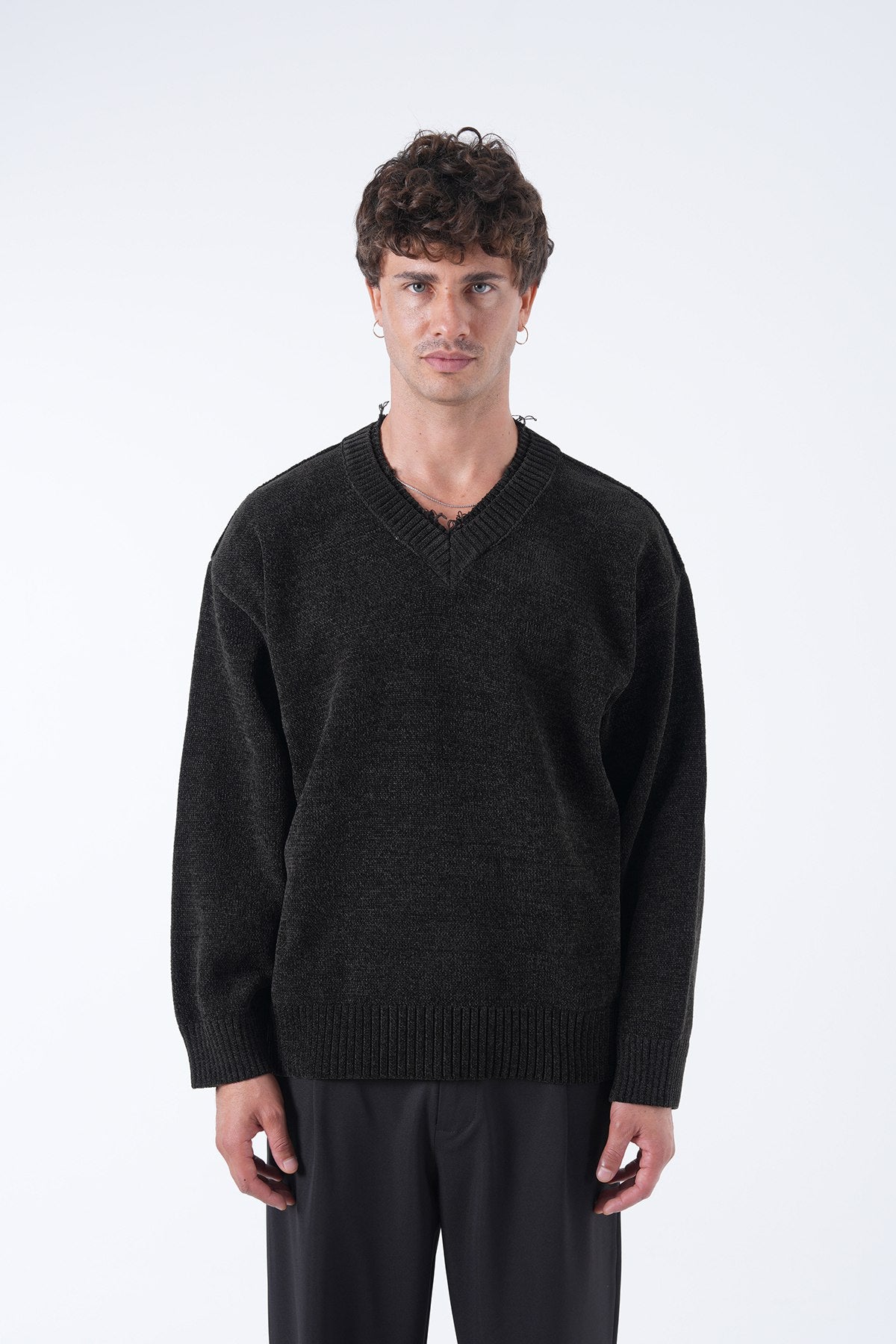 V-Neck Knitted Sweater