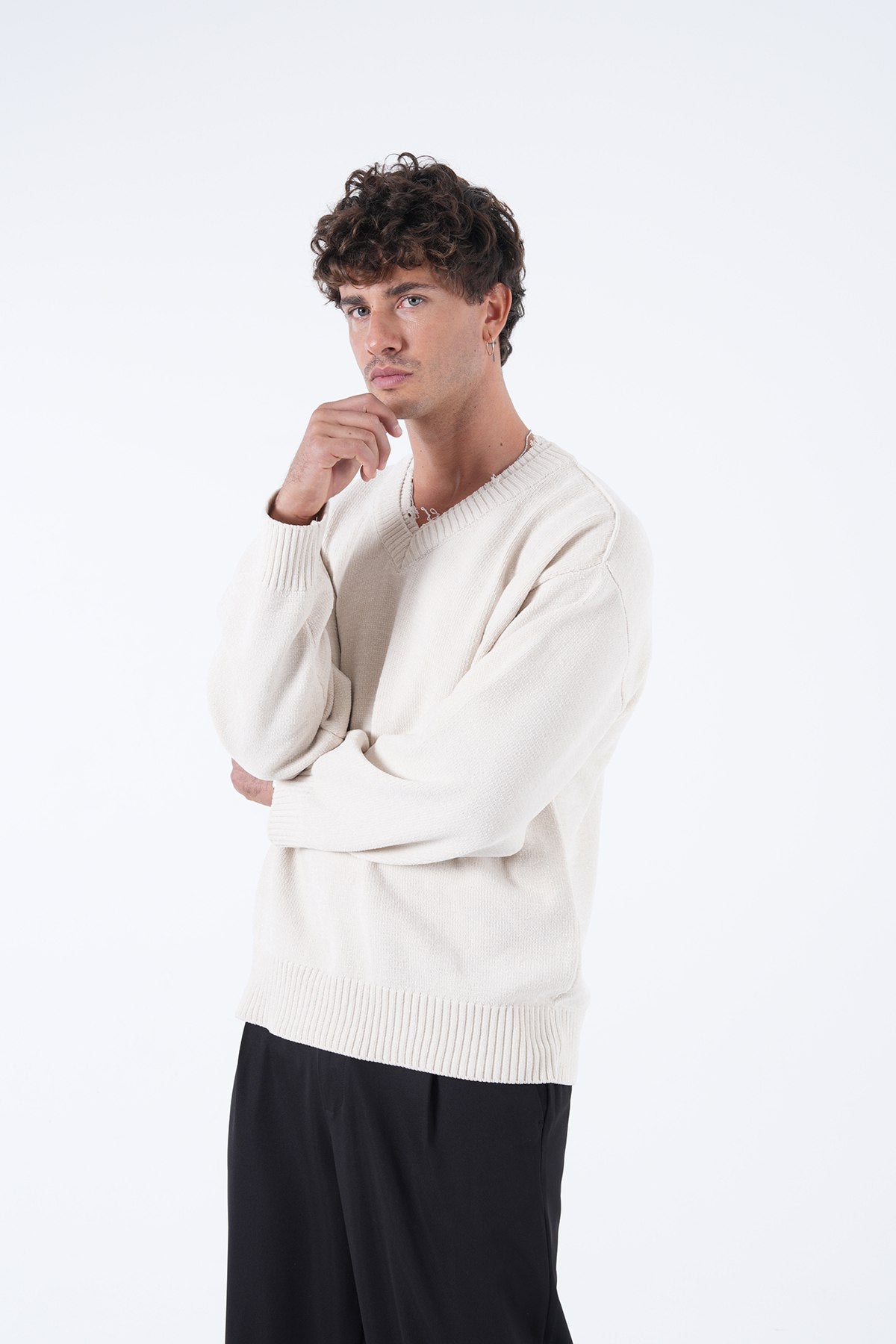 V-Neck Knitted Sweater