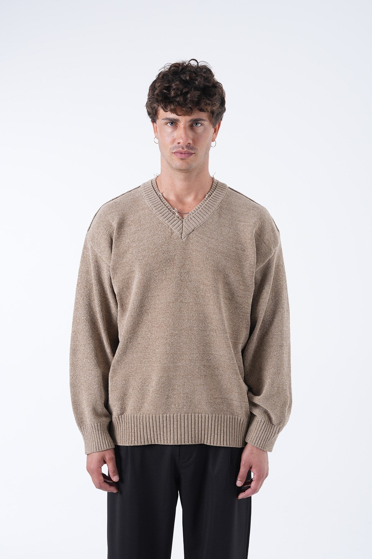 V-Neck Knitted Sweater