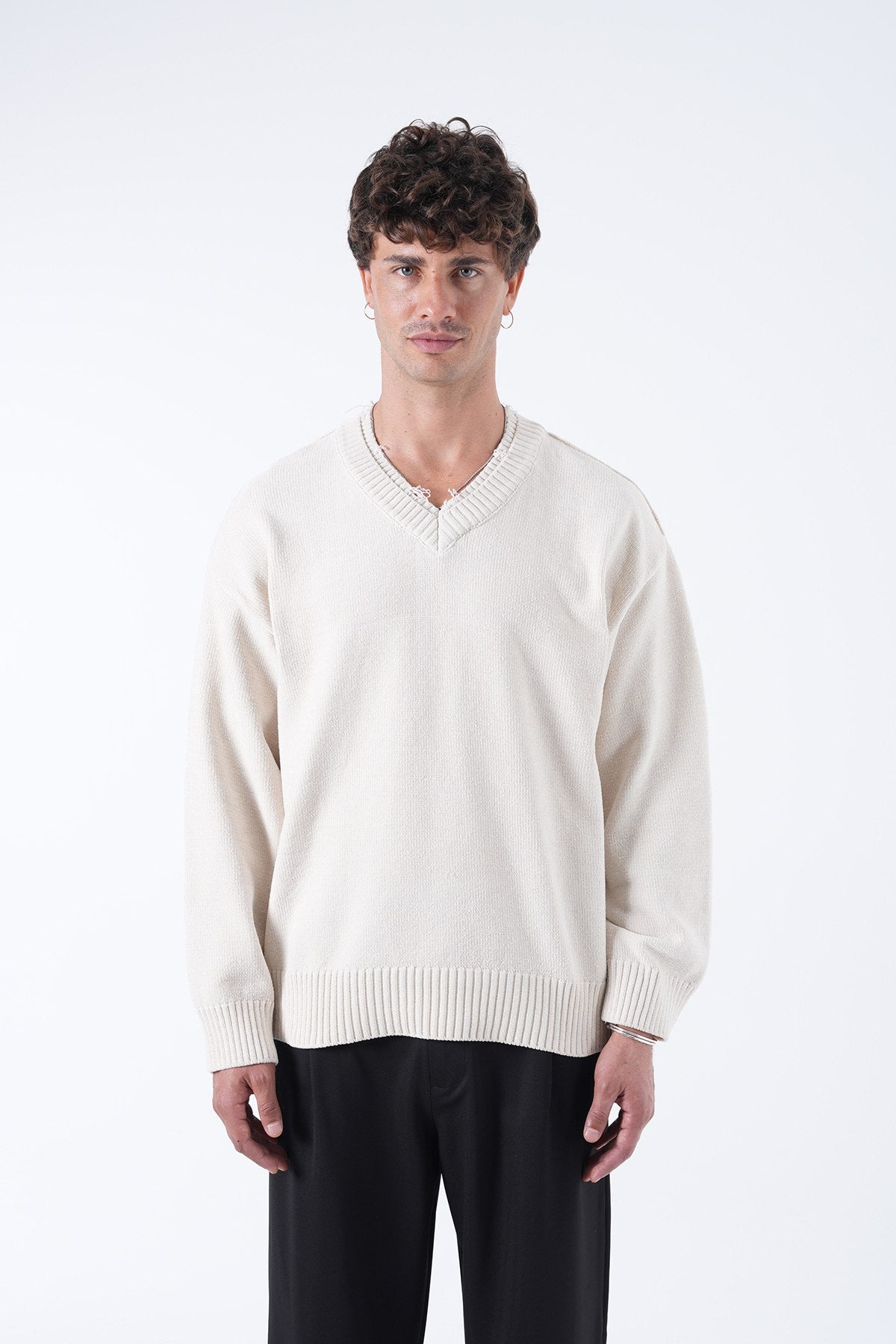 V-Neck Knitted Sweater