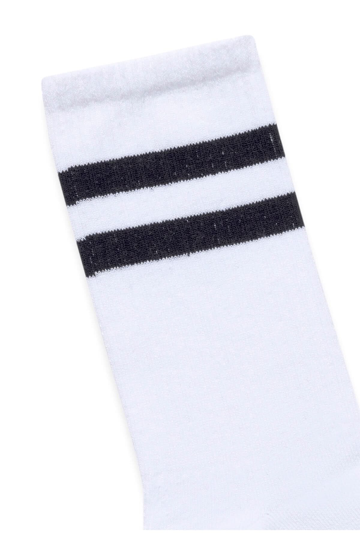 Striped Tennis Socks - White