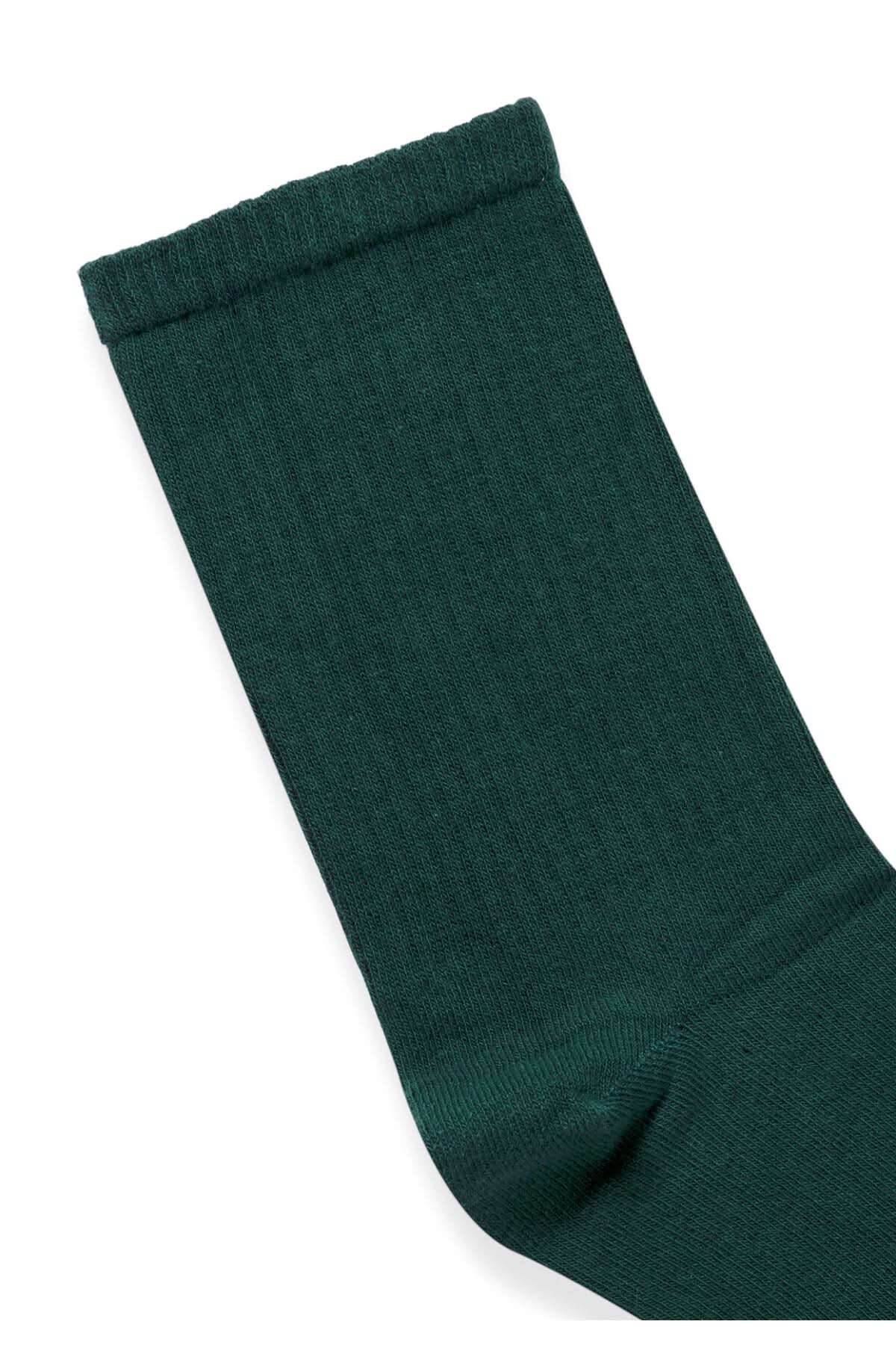 Dark Green Long Basic Socks